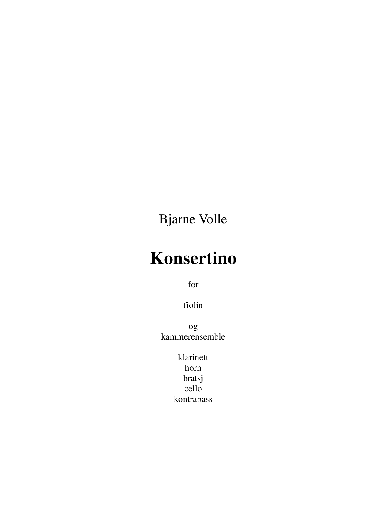 Konsertino - For fiolin og kammerensemble