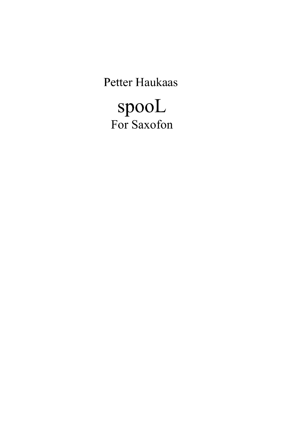 spooL - For saxofon