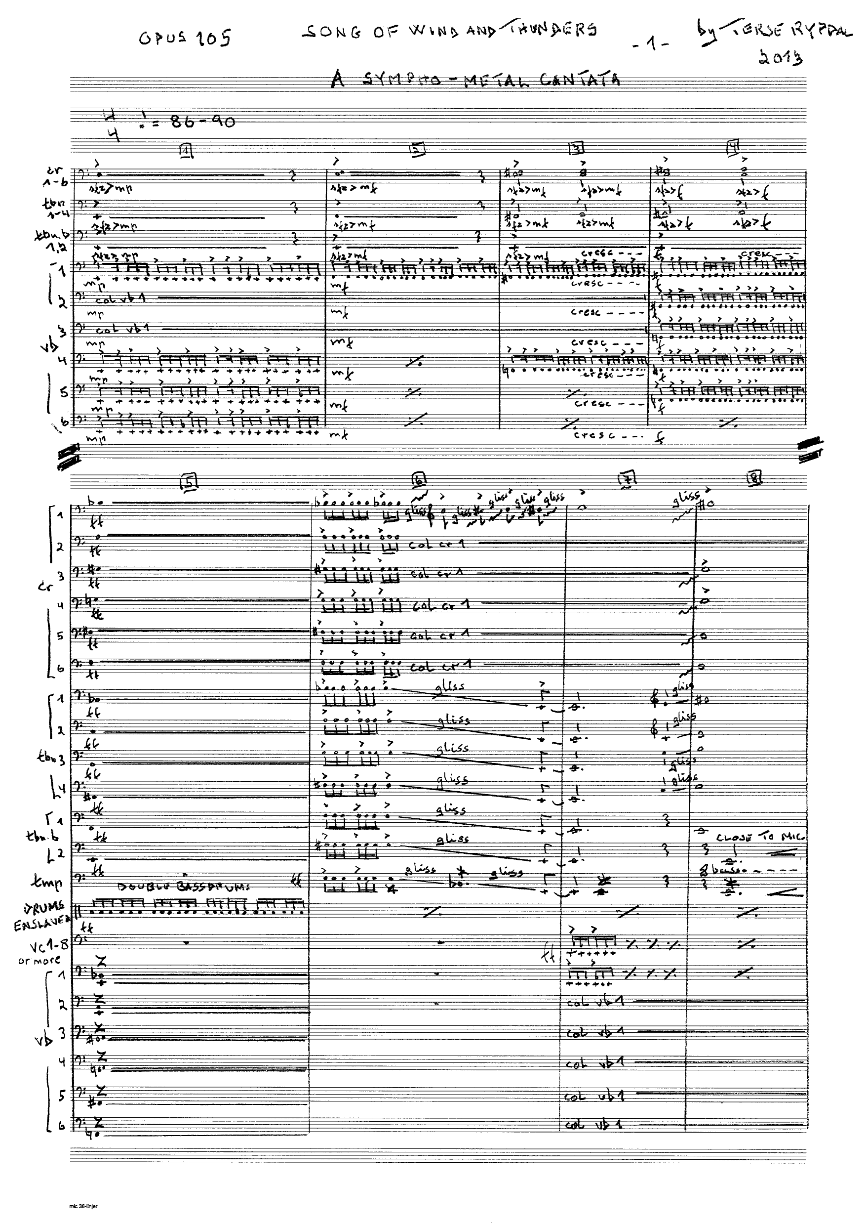 Song of Wind and Thunders - Written for "Enslaved", electric guitar, keyboard and symphony orchestra, op. 105