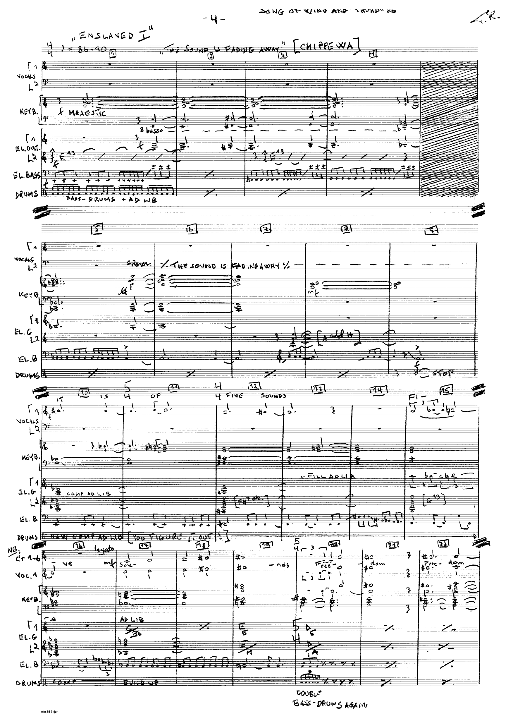 Song of Wind and Thunders - Written for "Enslaved", electric guitar, keyboard and symphony orchestra, op. 105 - Image 4
