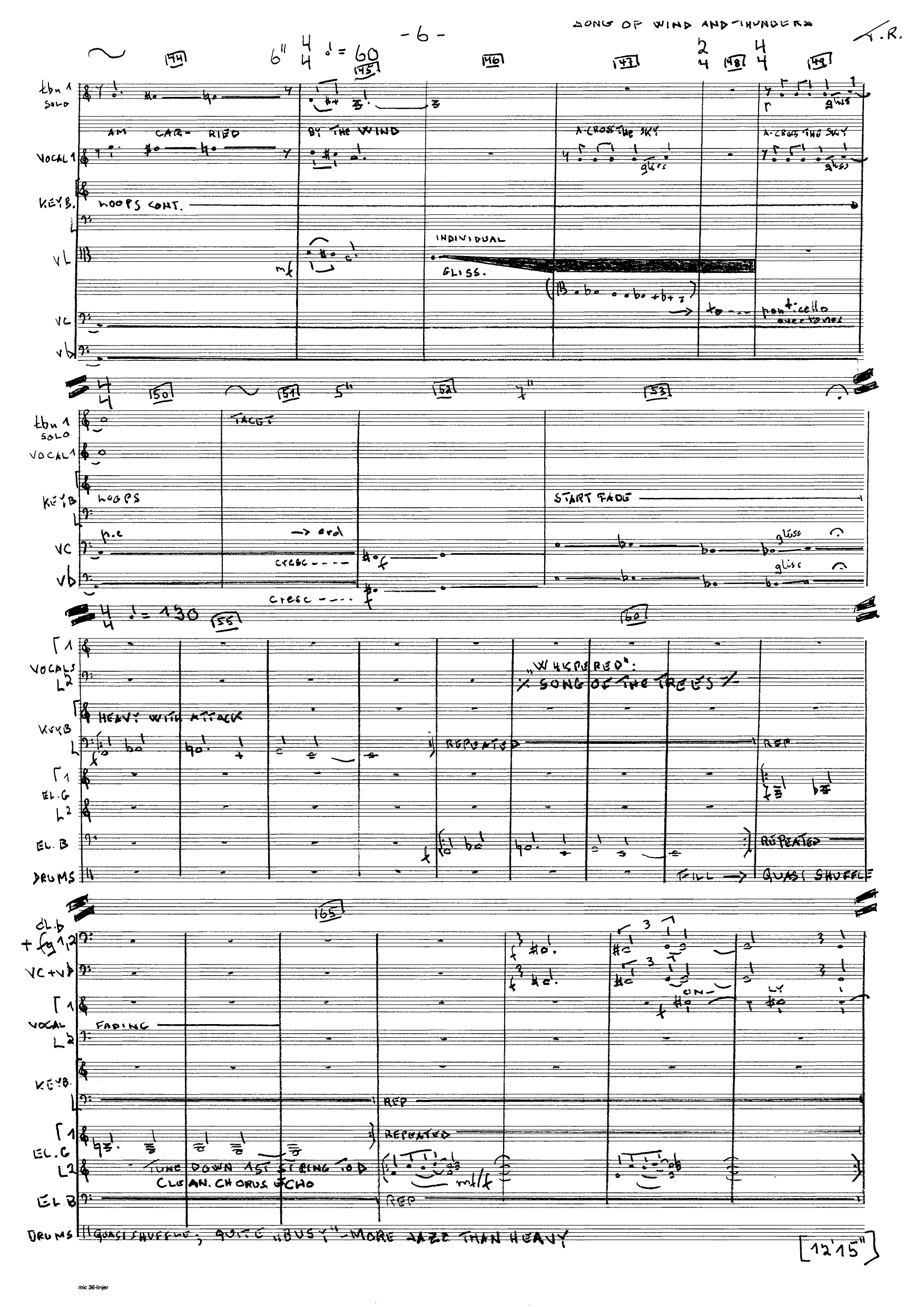Song of Wind and Thunders - Written for "Enslaved", electric guitar, keyboard and symphony orchestra, op. 105 - Image 6