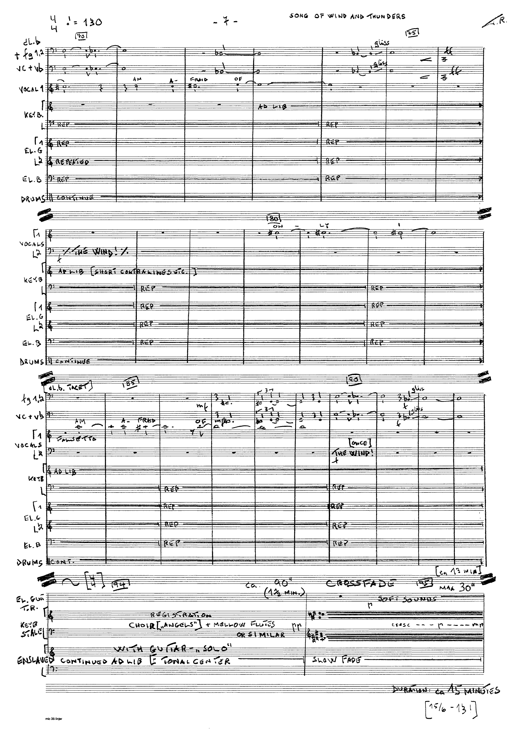 Song of Wind and Thunders - Written for "Enslaved", electric guitar, keyboard and symphony orchestra, op. 105 - Image 7
