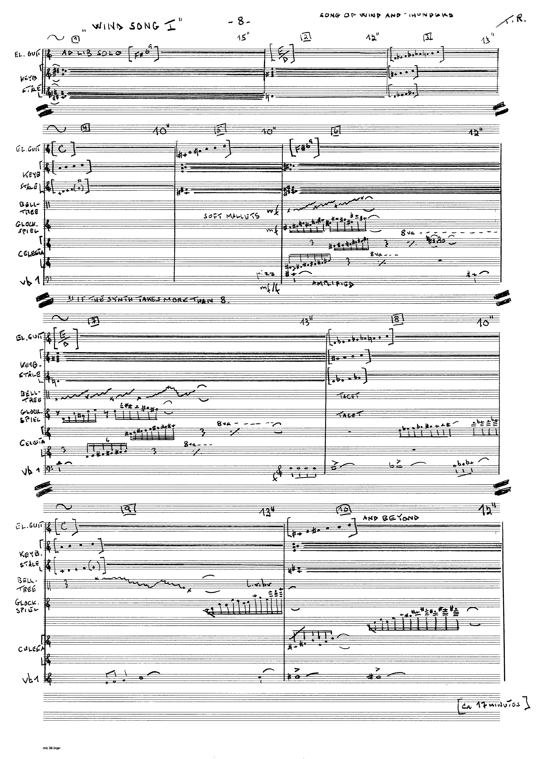 Song of Wind and Thunders - Written for "Enslaved", electric guitar, keyboard and symphony orchestra, op. 105 - Image 8