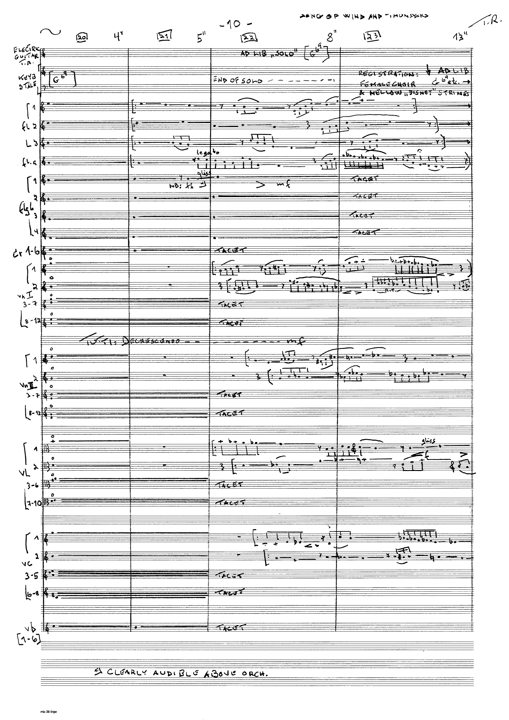 Song of Wind and Thunders - Written for "Enslaved", electric guitar, keyboard and symphony orchestra, op. 105 - Image 10