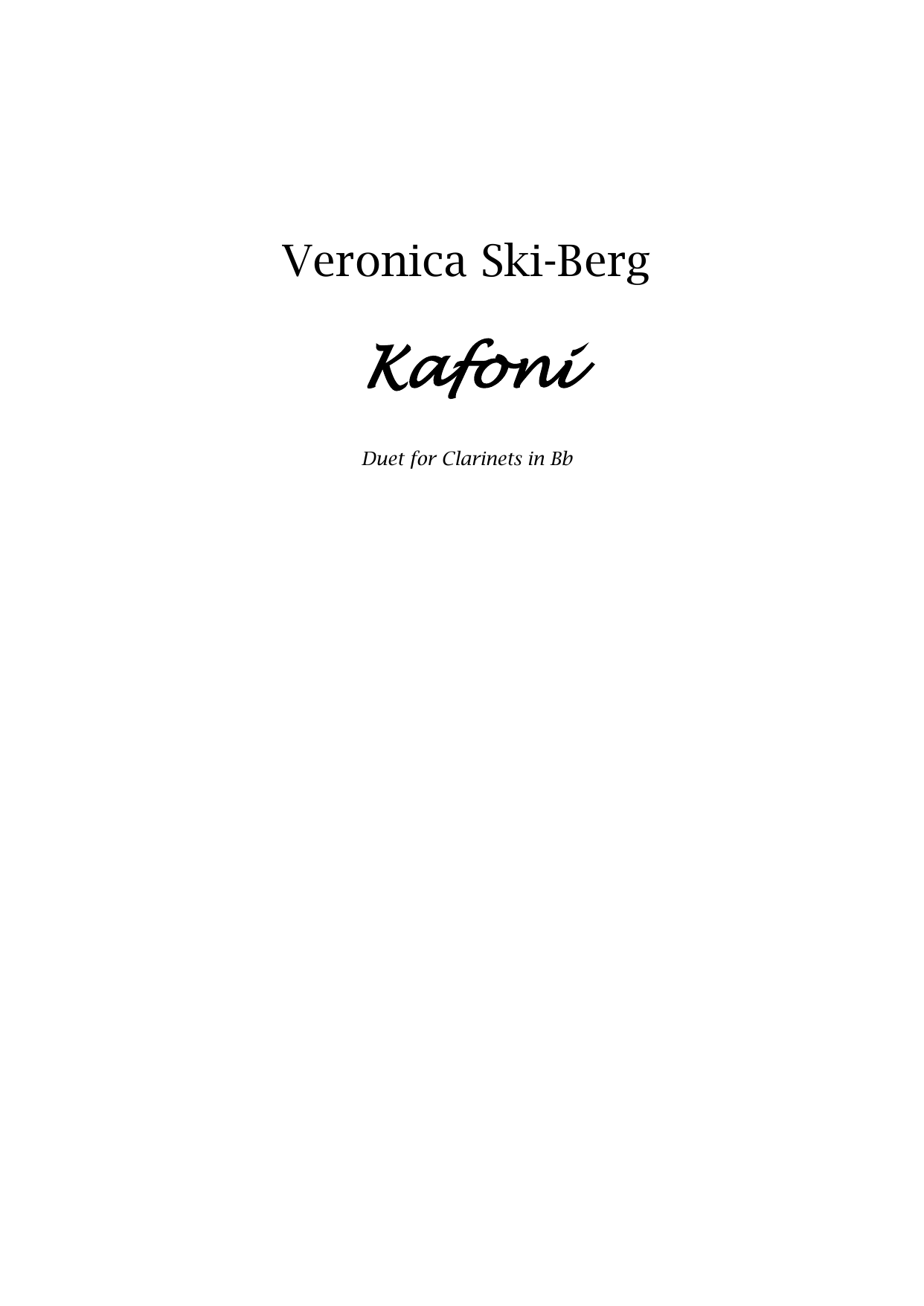 Kafoni - Duet for clarinets in Bb