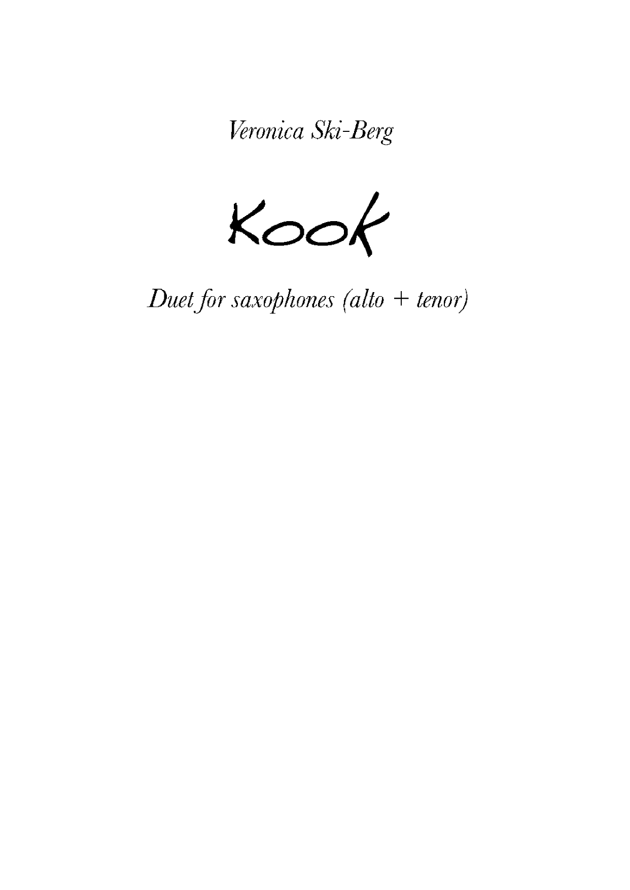 Kook - Duet for saxophones