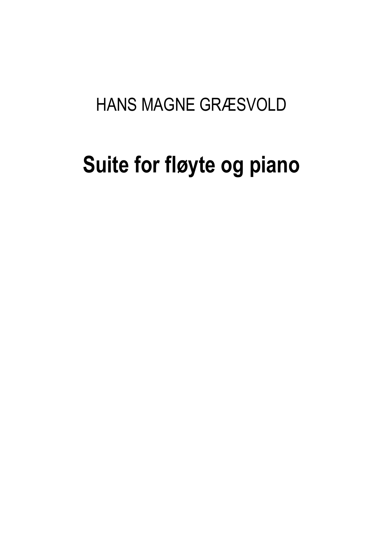 Suite for Flute and Piano