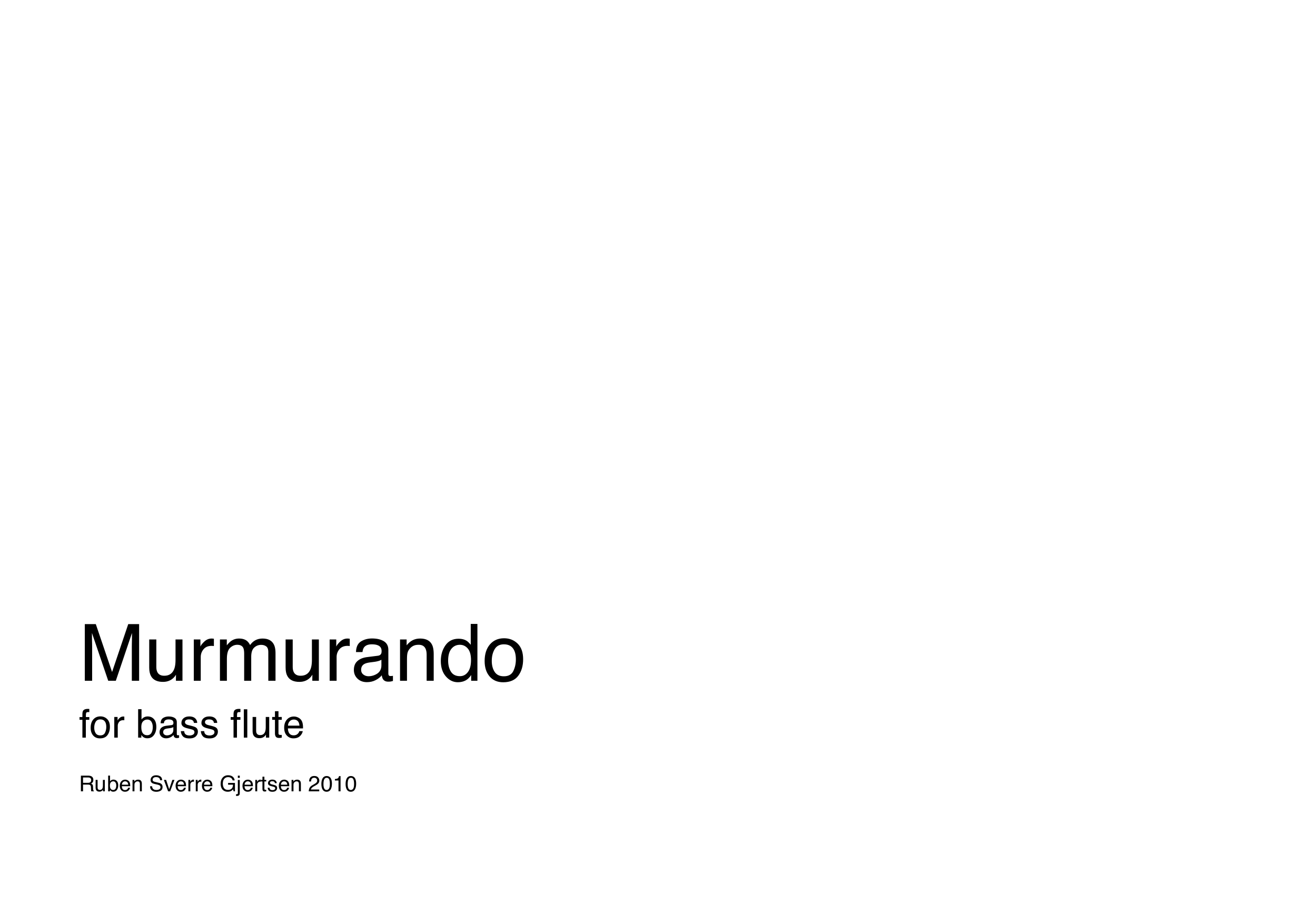Murmurando - For bass flute