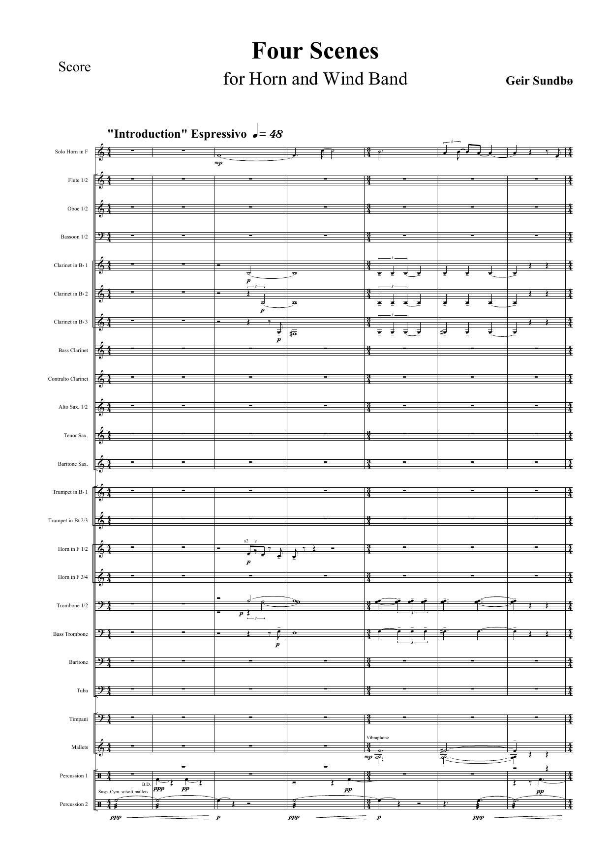Four Scenes - For horn and wind band - Image 2