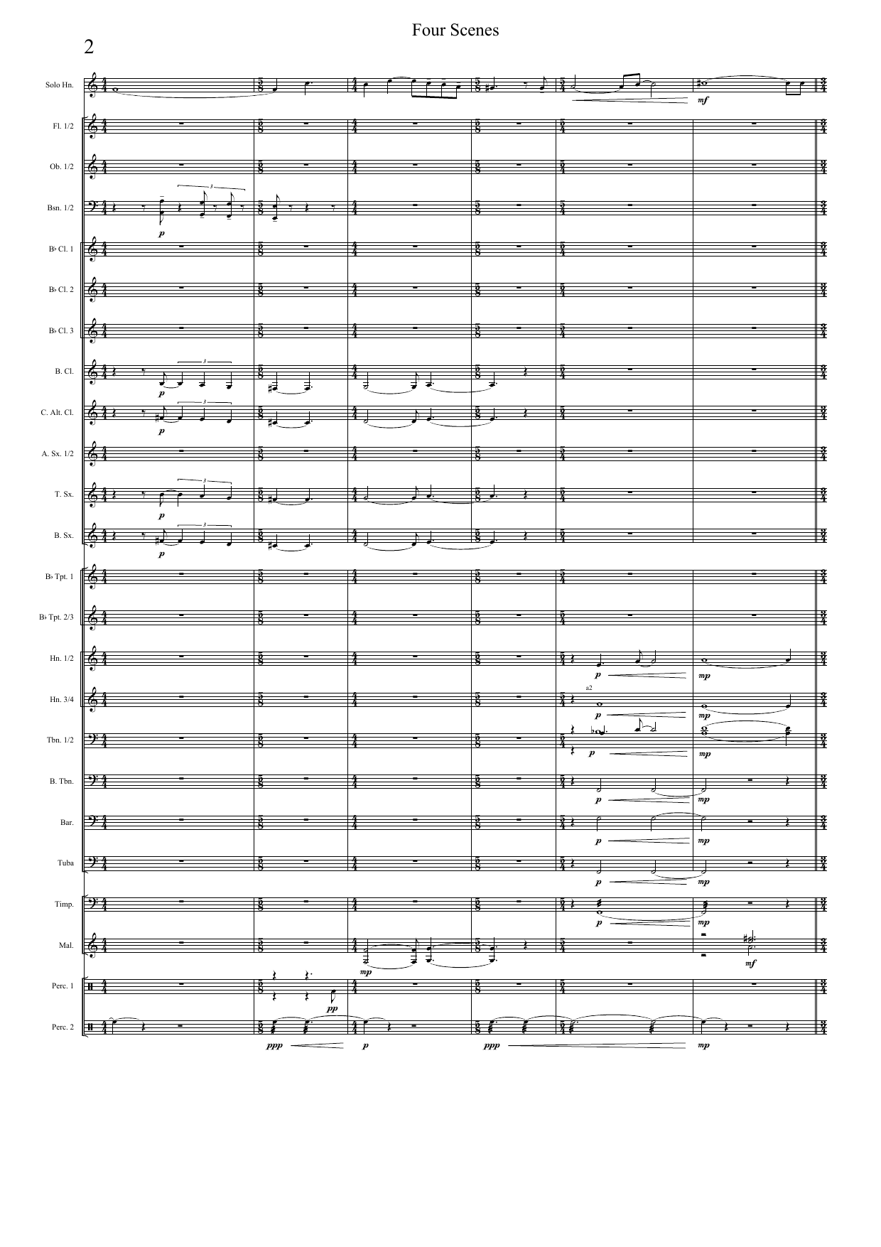 Four Scenes - For horn and wind band - Image 3