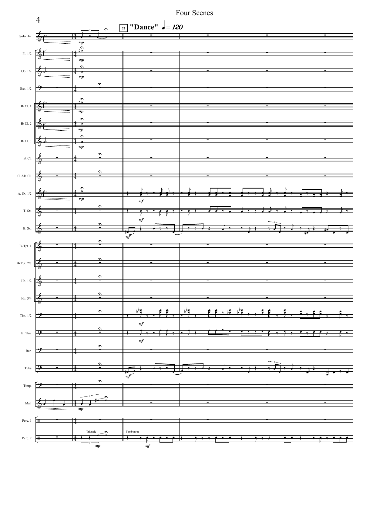 Four Scenes - For horn and wind band - Image 5