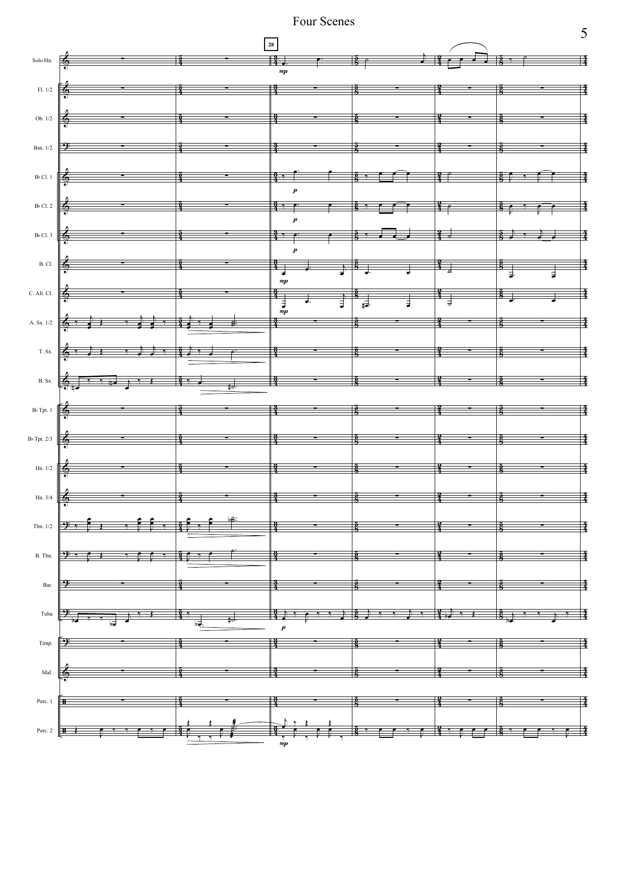 Four Scenes - For horn and wind band - Image 6
