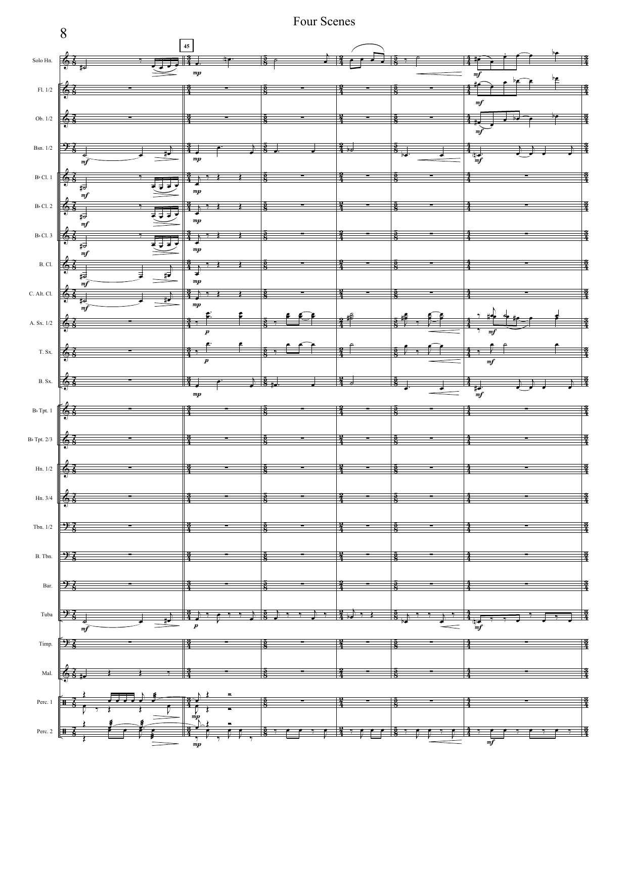 Four Scenes - For horn and wind band - Image 9