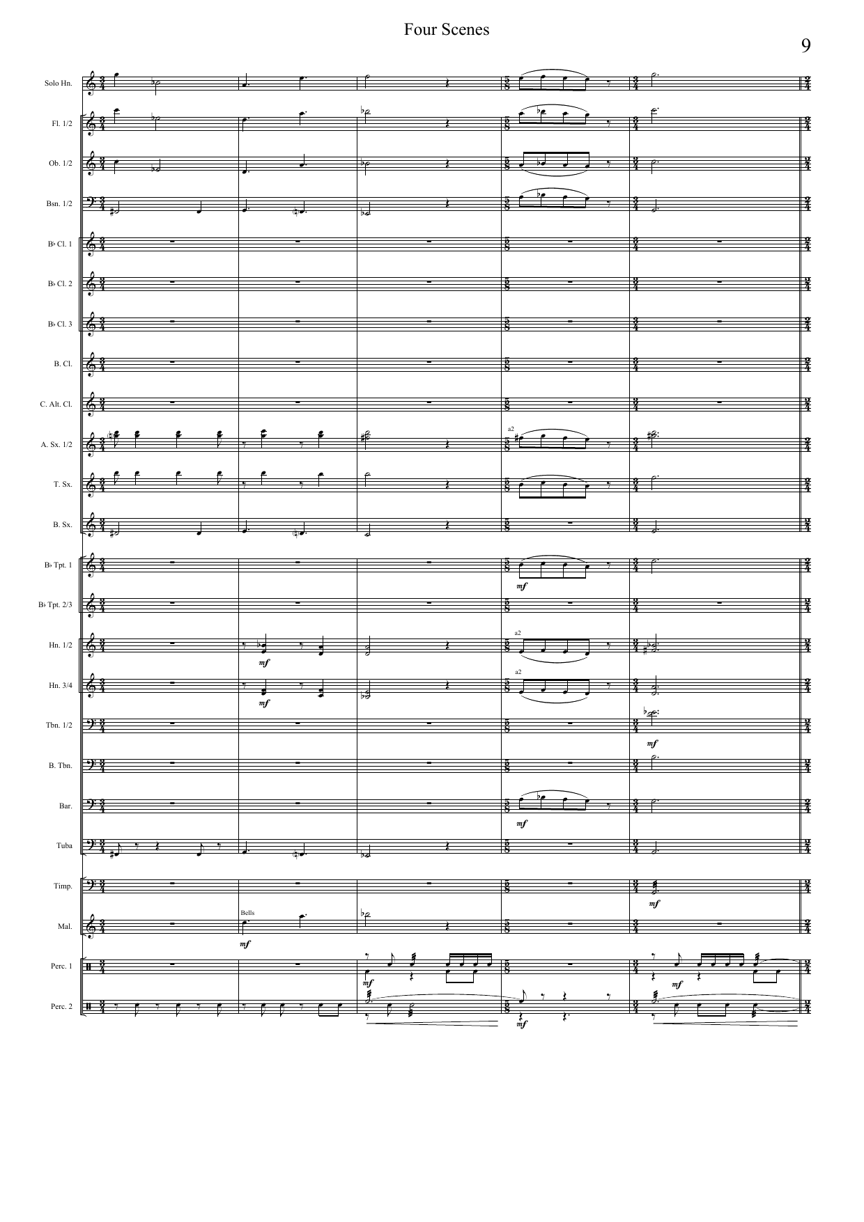 Four Scenes - For horn and wind band - Image 10