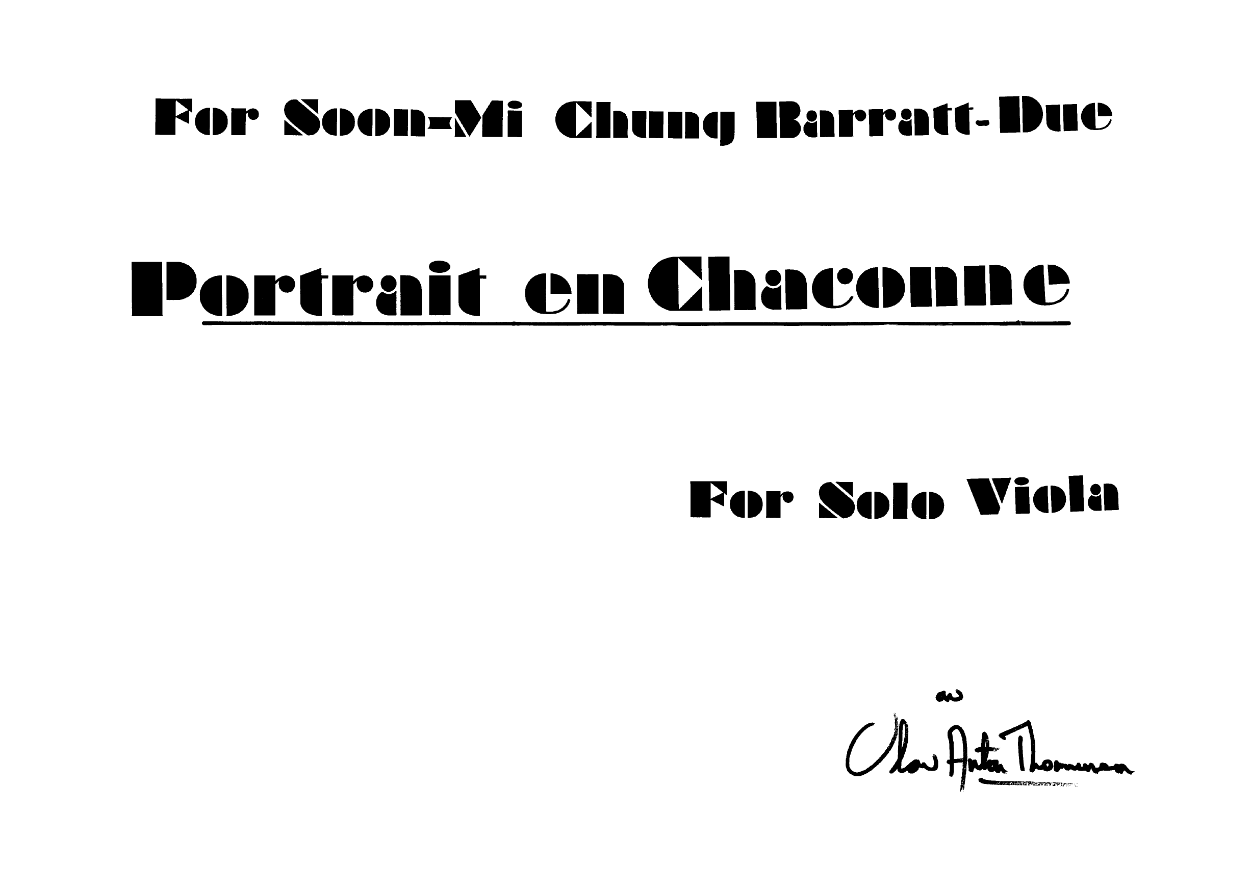 Portrait en Chaconne - For solo viola