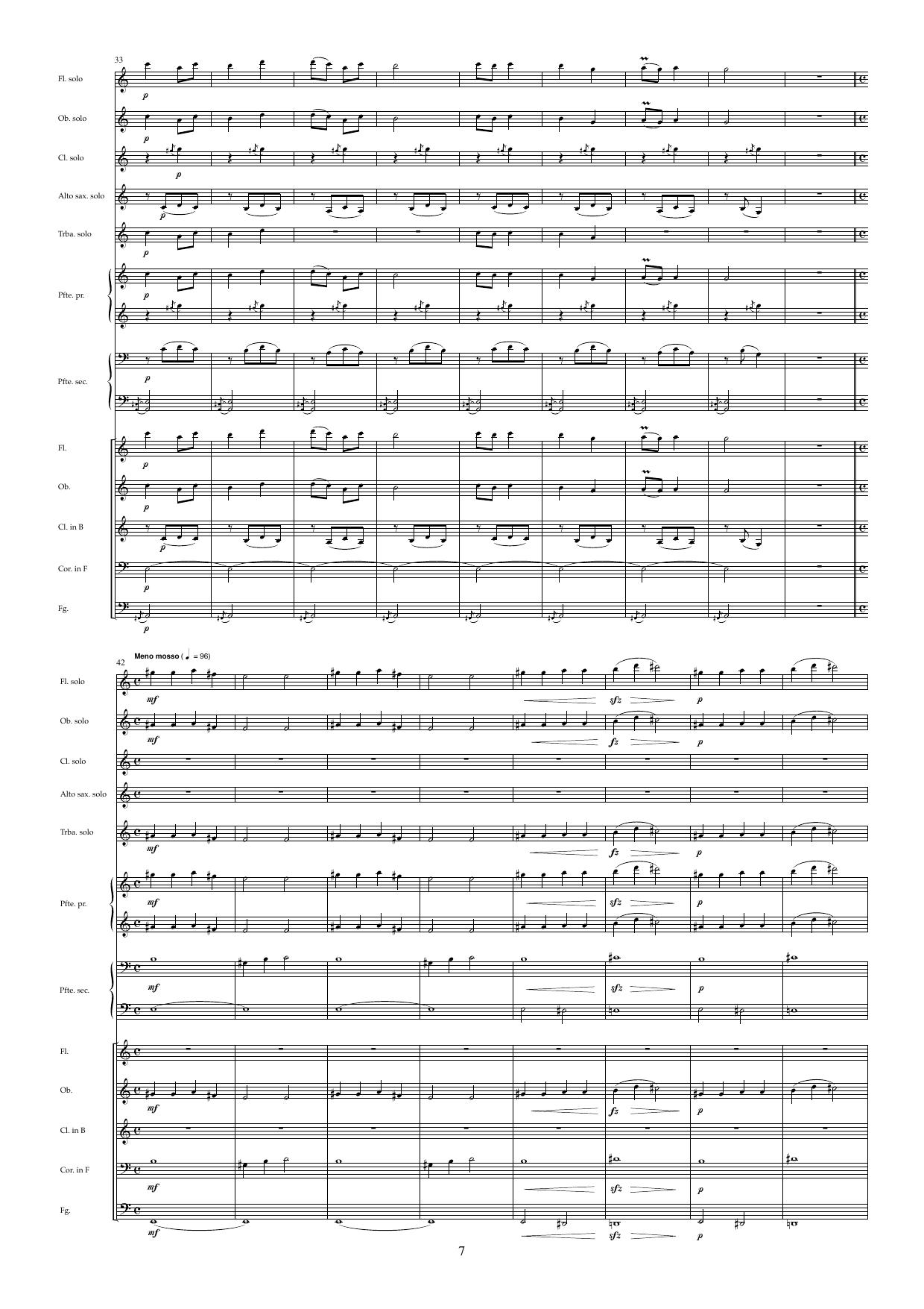 Land og strand rundt - En folketone-medley for fem elevsolister, firhendig klaver og blåsekvintett - Image 7