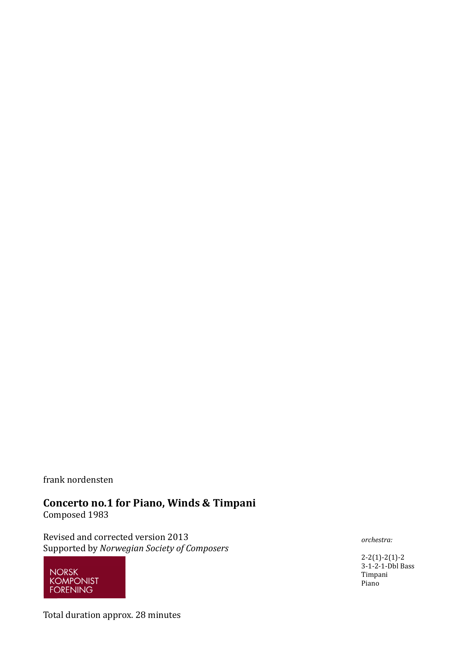 Concerto no. 1 for Piano, Winds and timpani - Image 2