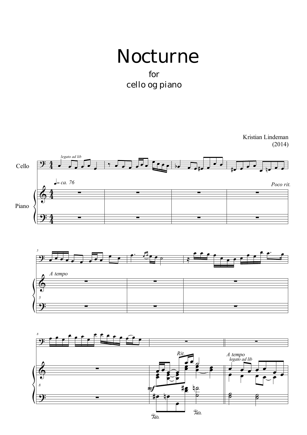 Nocturne for cello og piano