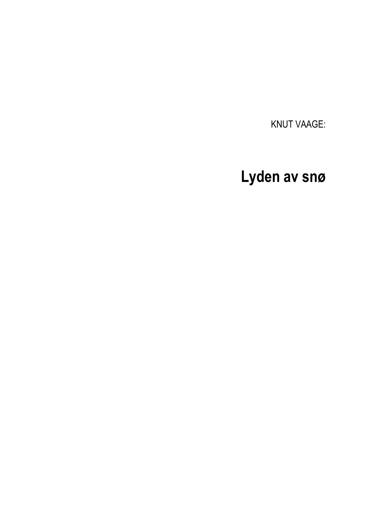 Lyden av snø