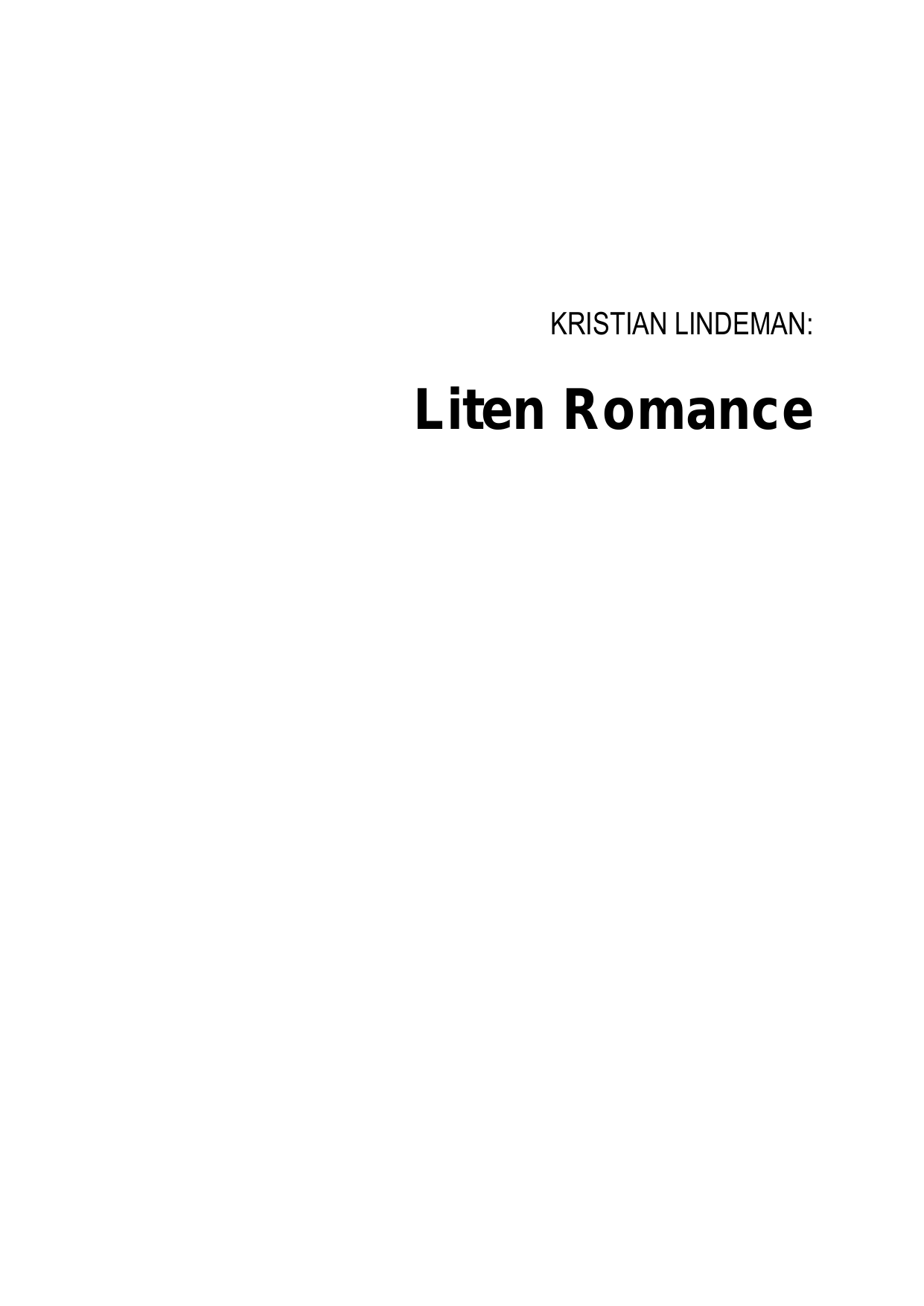 Liten romance - For cello og piano