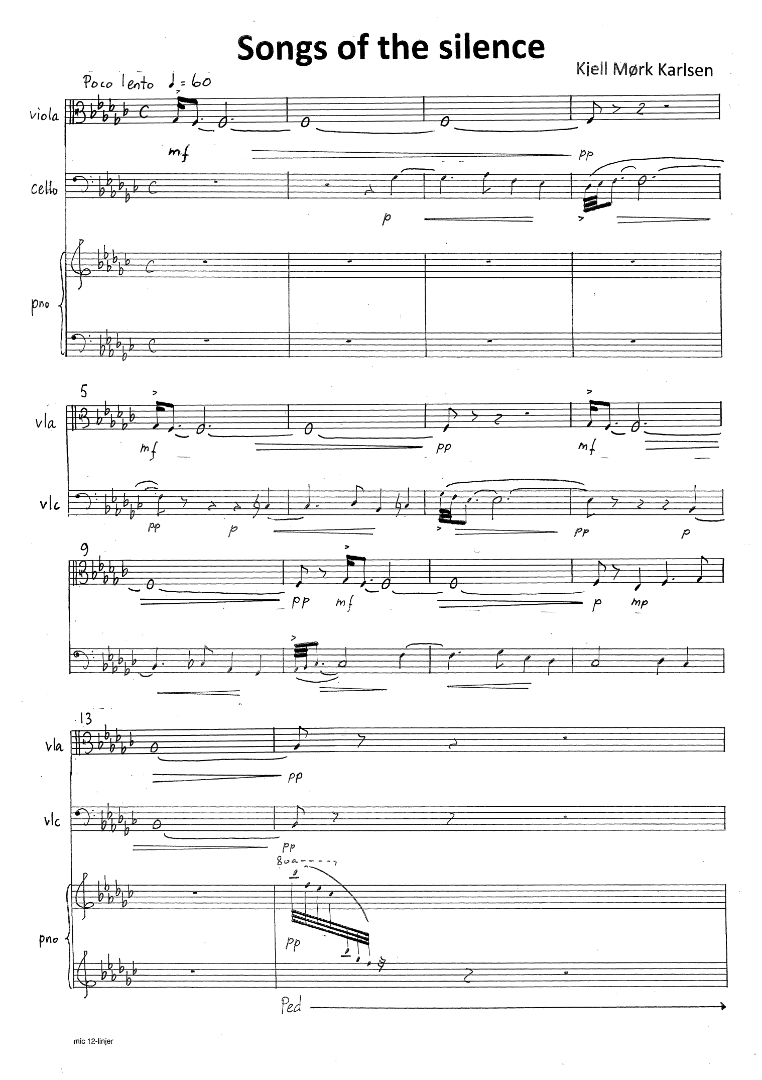 Songs of the Silence - For viola, cello and piano, op. 175 b - Image 3