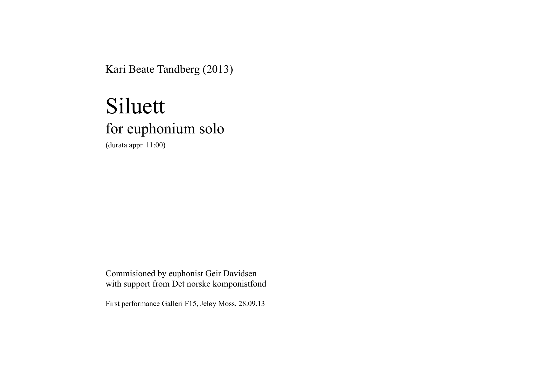 Siluett - For euphonium solo