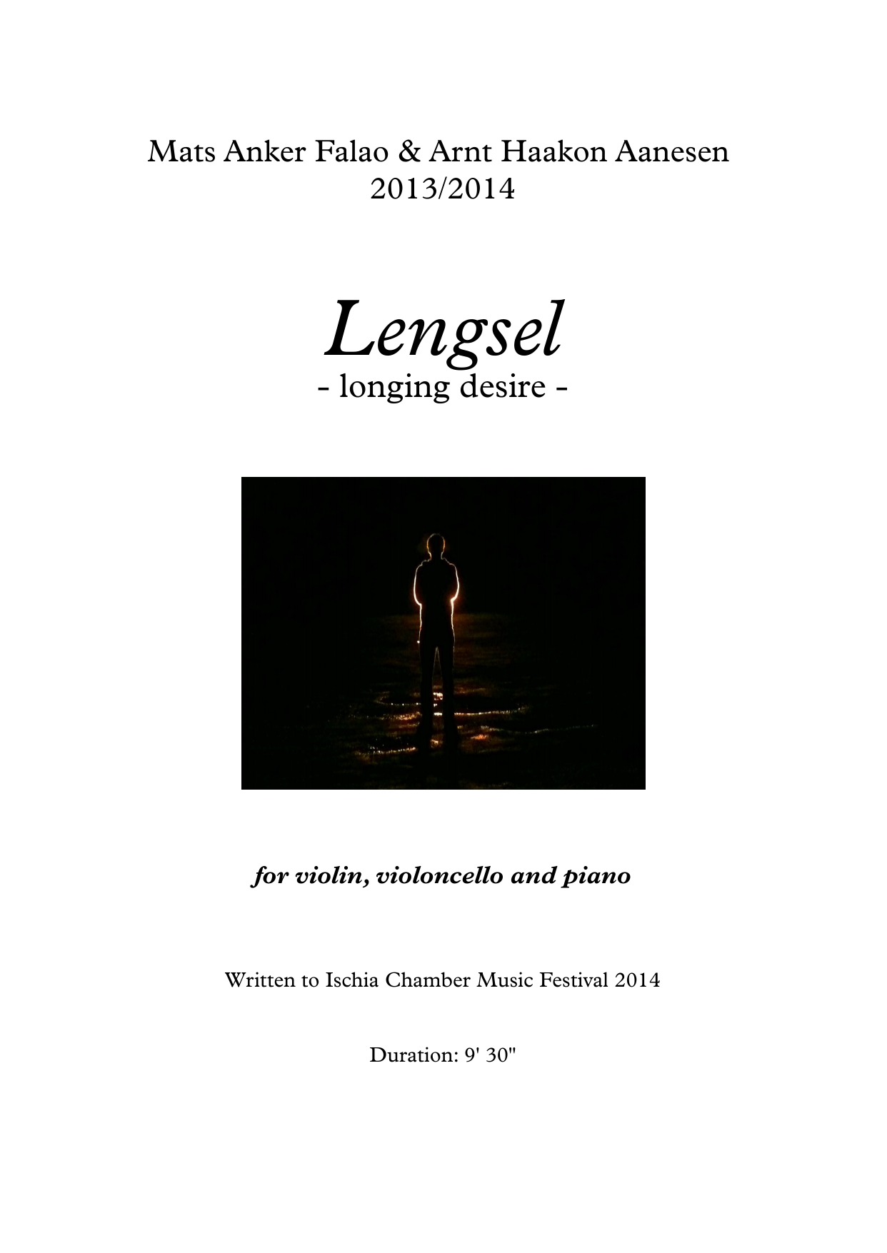 Longing Desire - For violin, violoncello and piano
