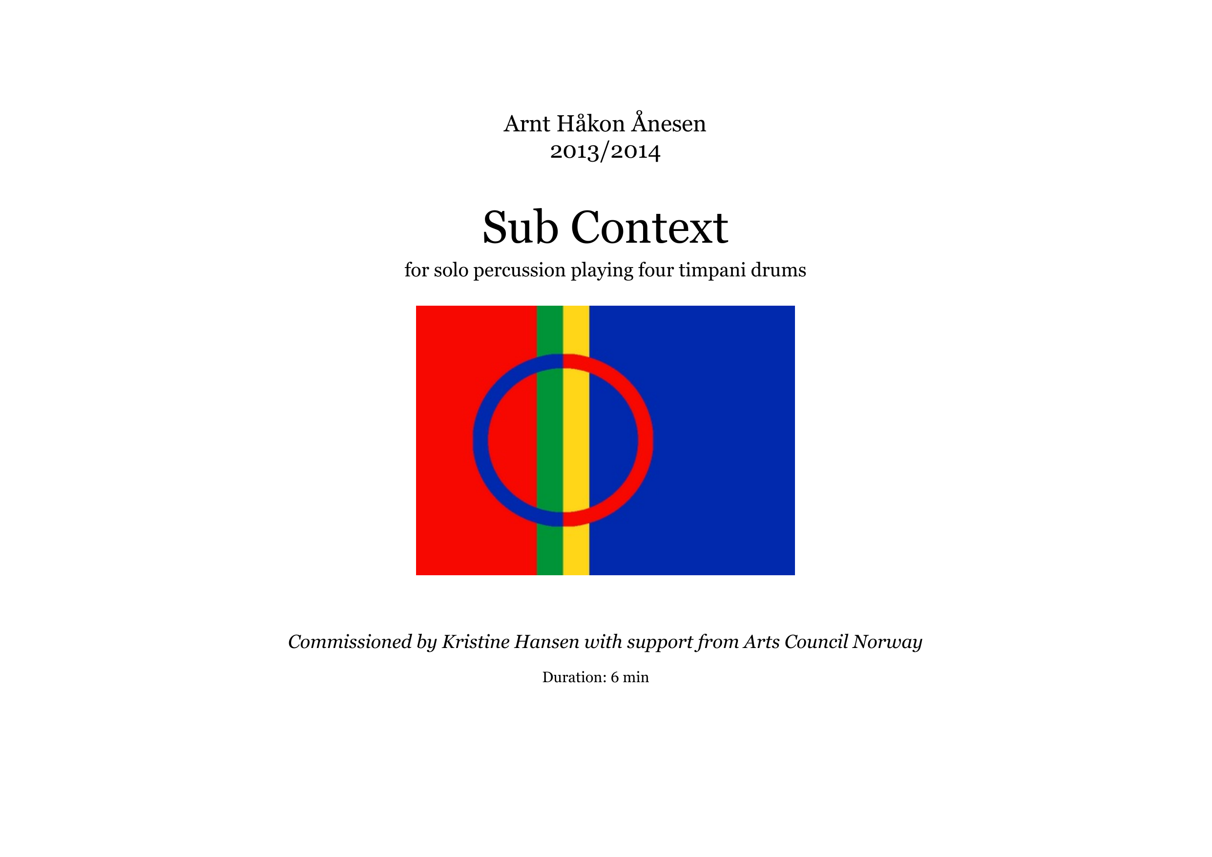Sub Context - For solo percussion playing four timpani drums
