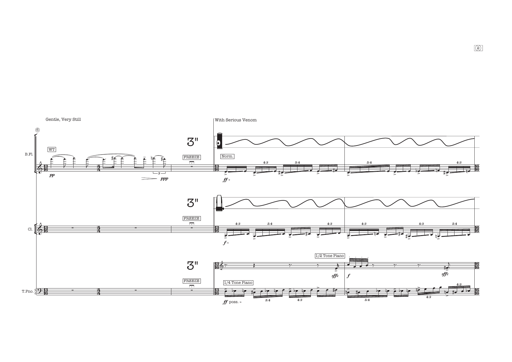 out the dirty window - for bass flute, clarinets in A and Bb, and toy pianos - Image 5