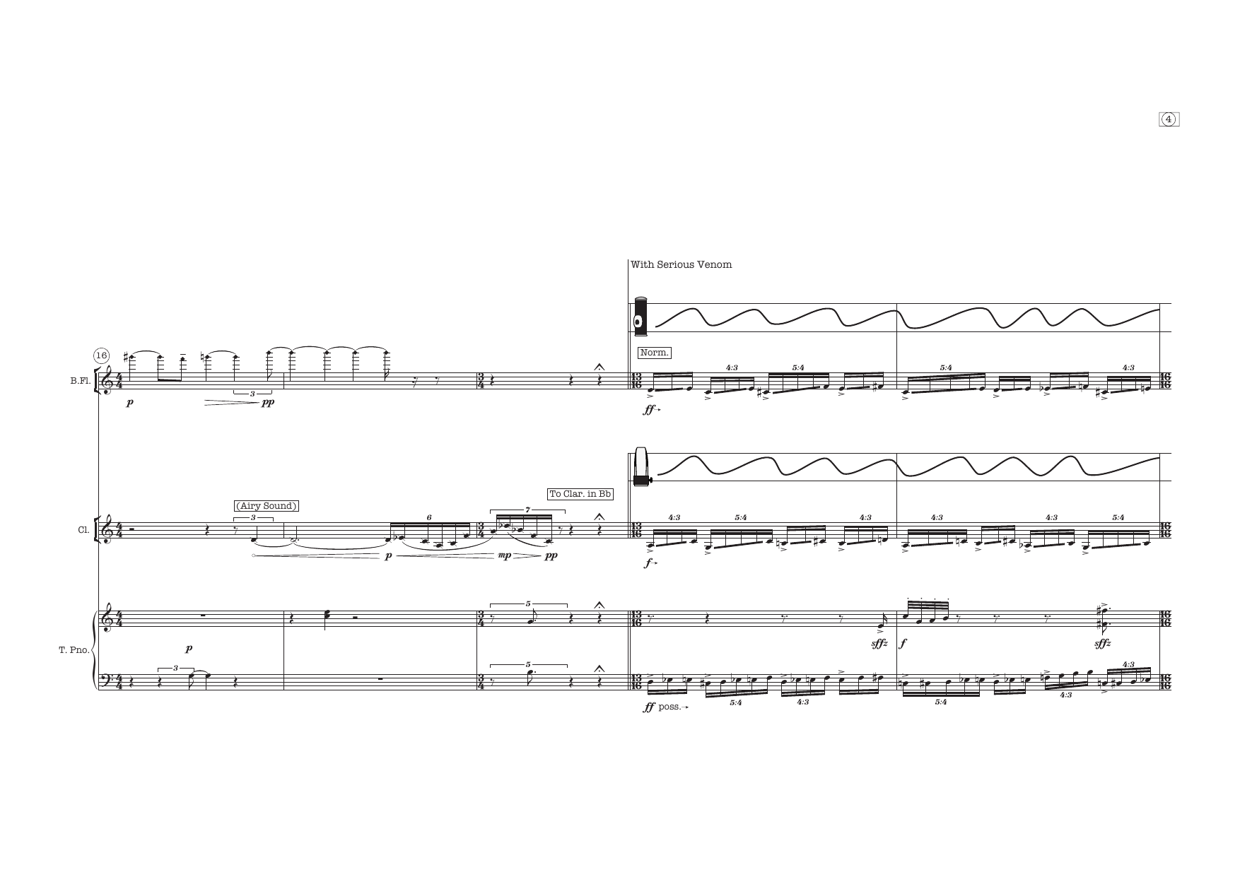 out the dirty window - for bass flute, clarinets in A and Bb, and toy pianos - Image 7