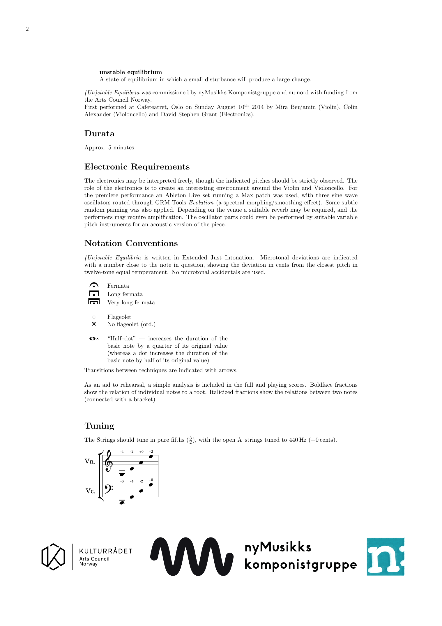(Un)stable Equilibria - For violin, violoncello and electronics - Image 2