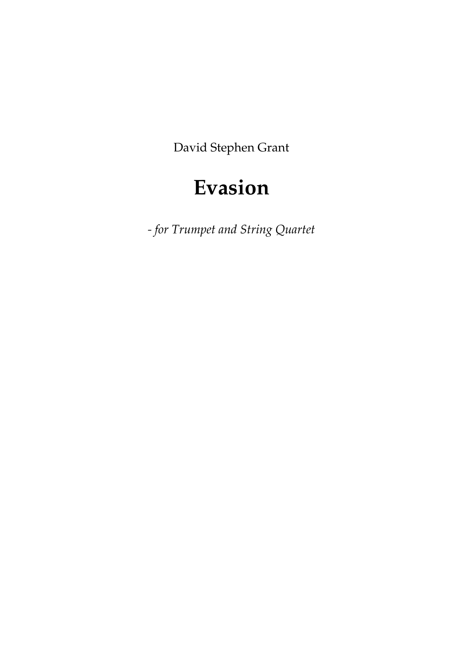 Evasion - For Trumpet and String Quartet