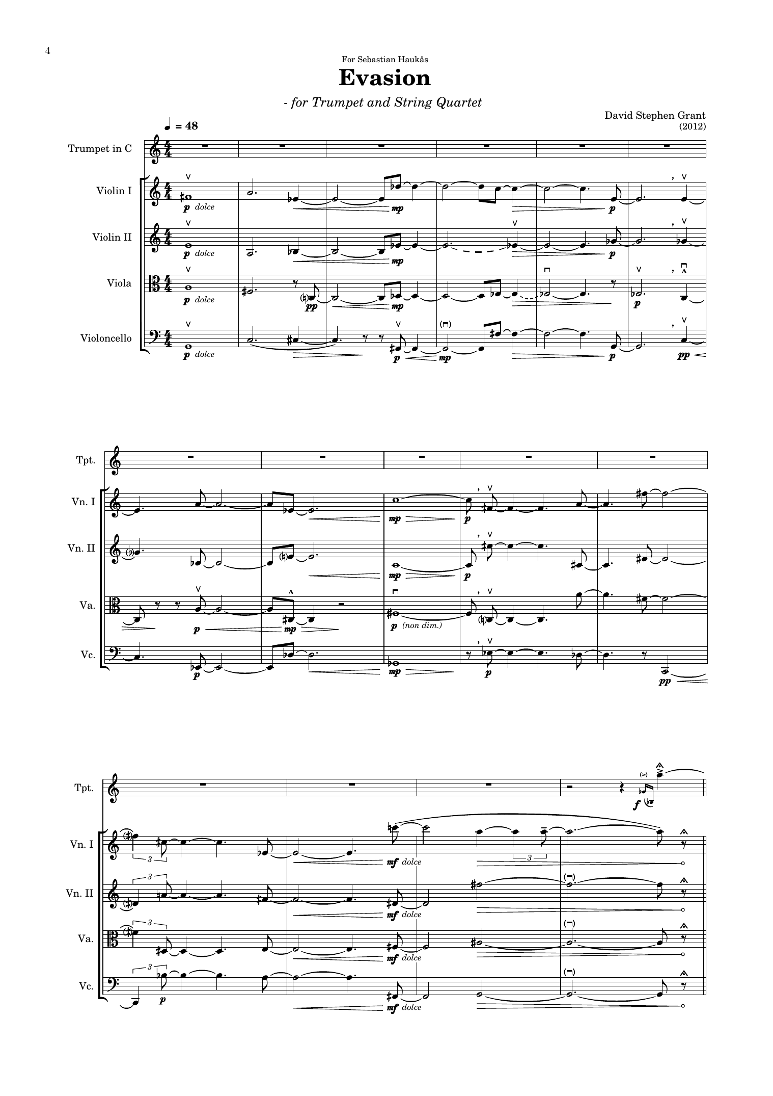 Evasion - For Trumpet and String Quartet - Image 4