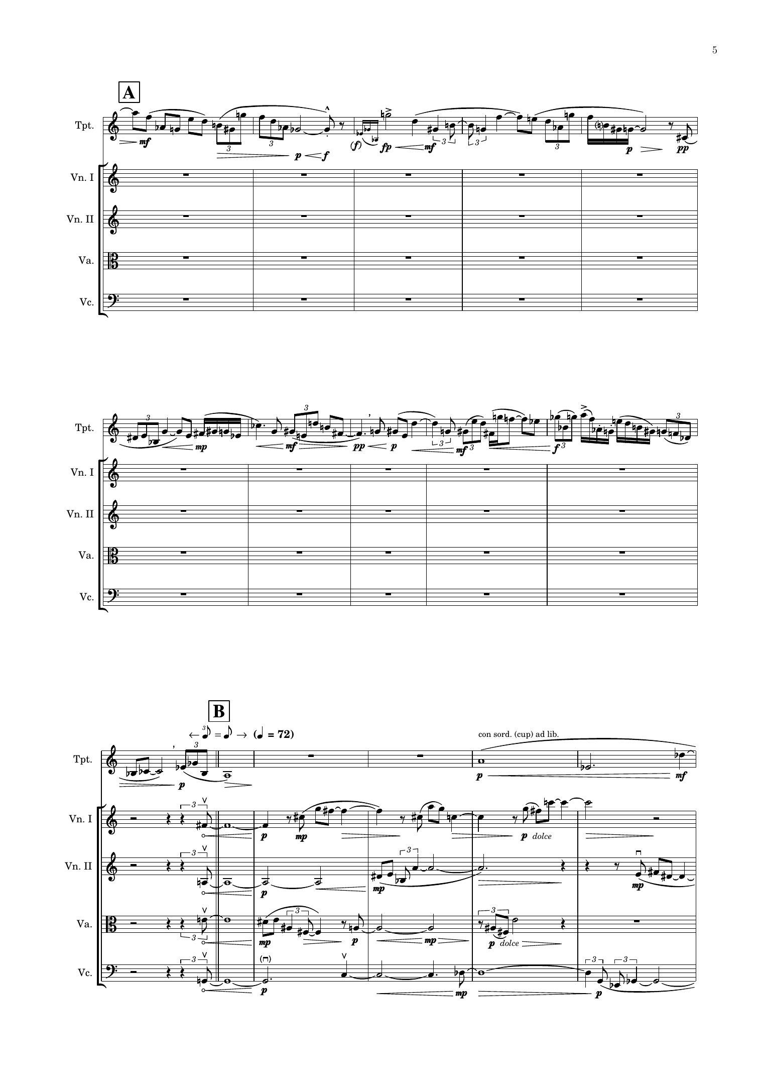 Evasion - For Trumpet and String Quartet - Image 5