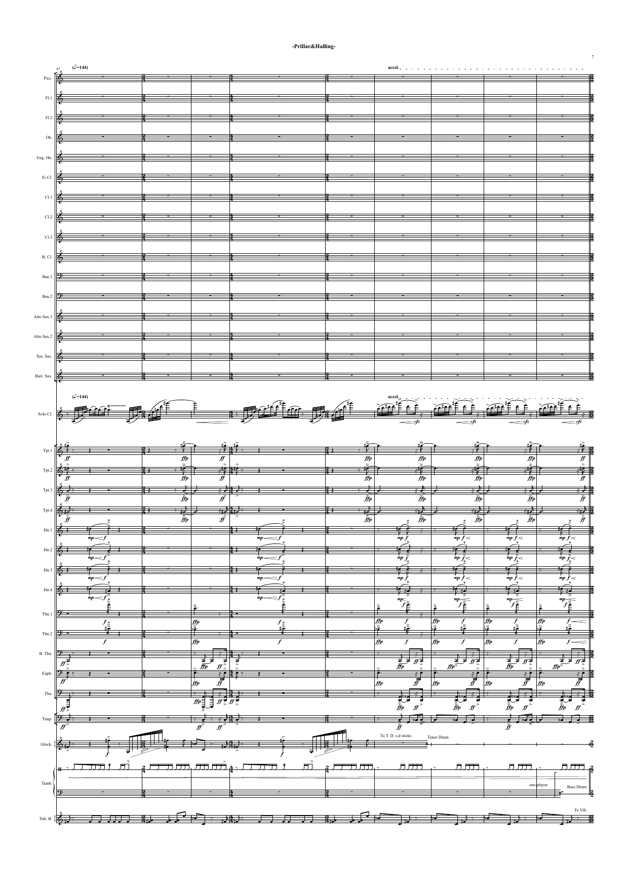 Prillar & Halling - For solo clarinet in Bb and wind band - Image 10