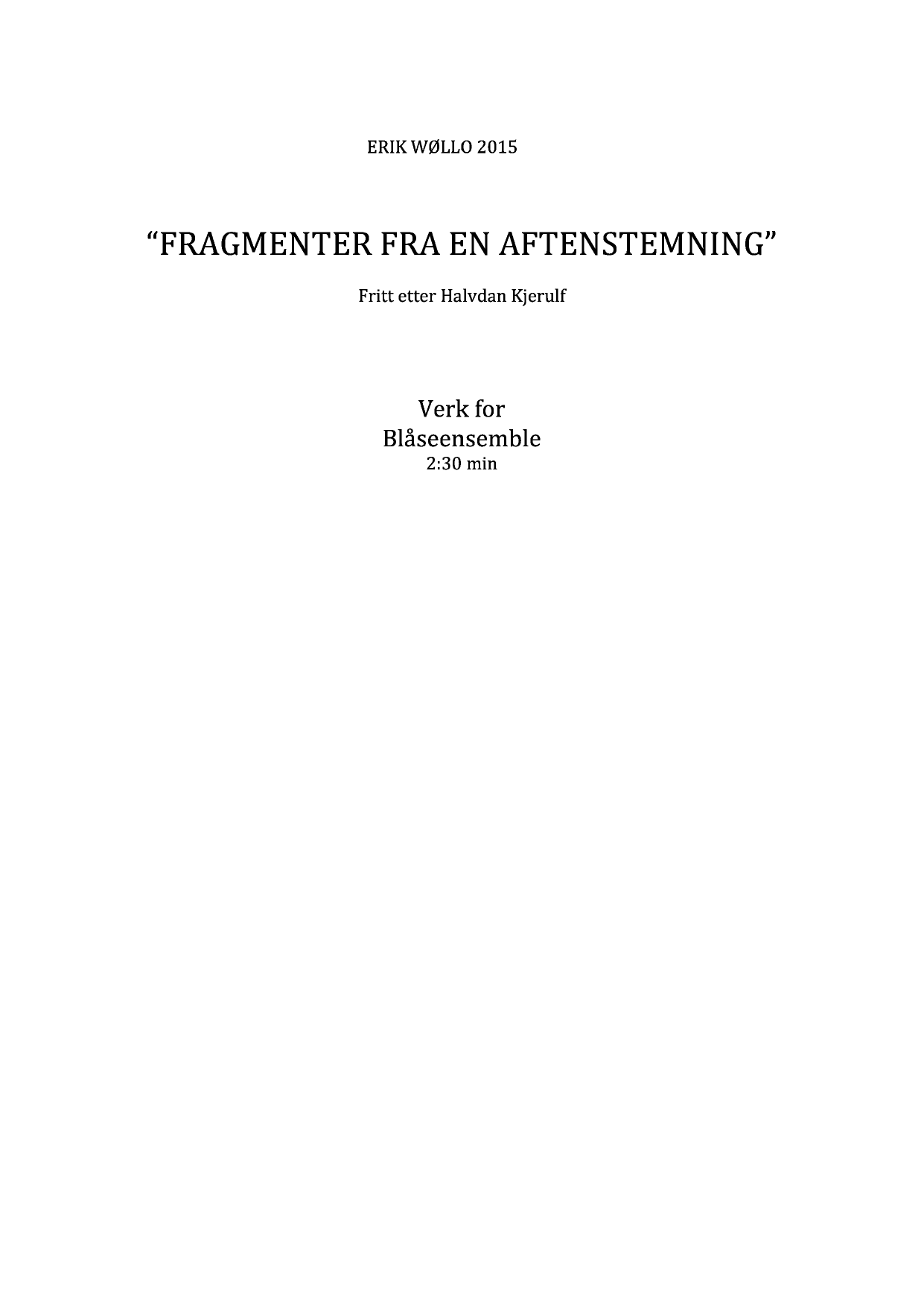 "Fragmenter fra en aftenstemning"