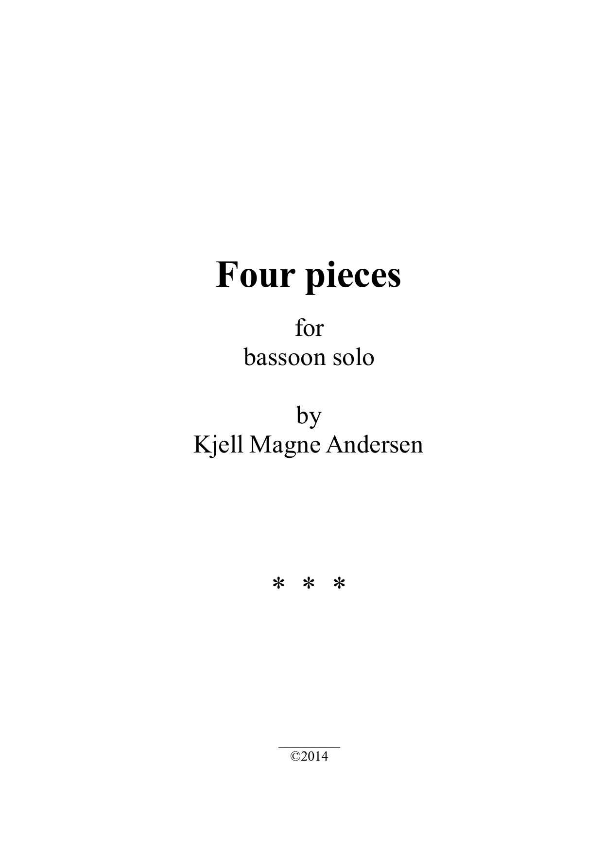 Four pieces for bassoon solo