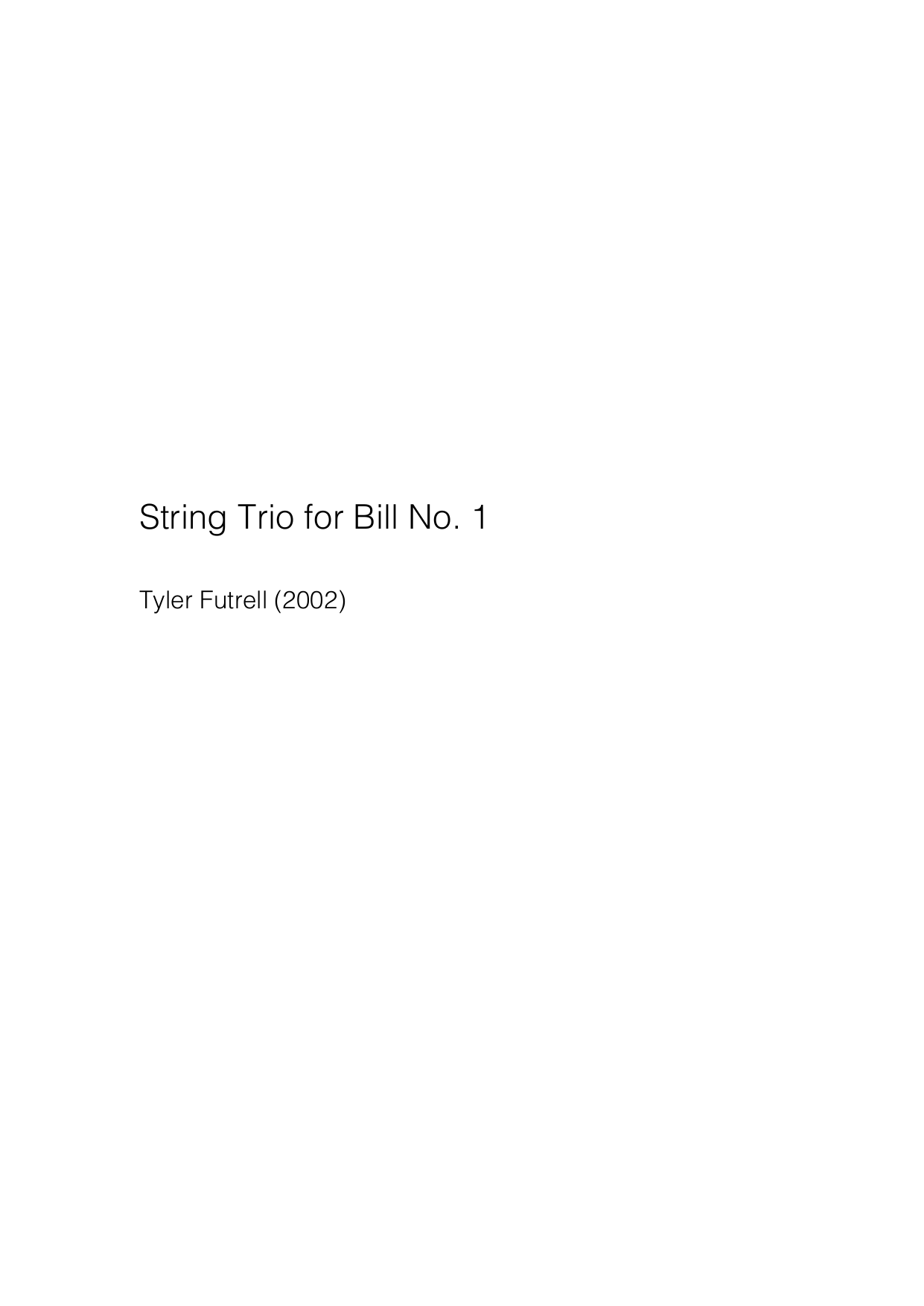 String Trio for Bill No. 1