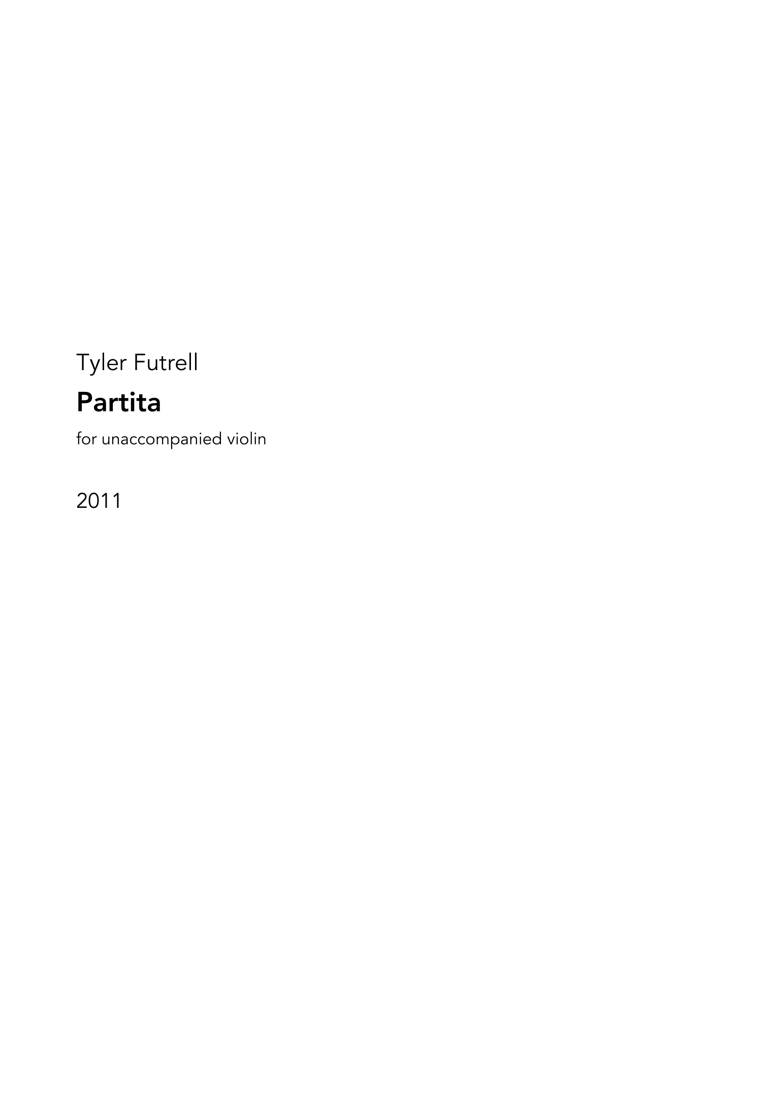 Partita for unaccompanied violin