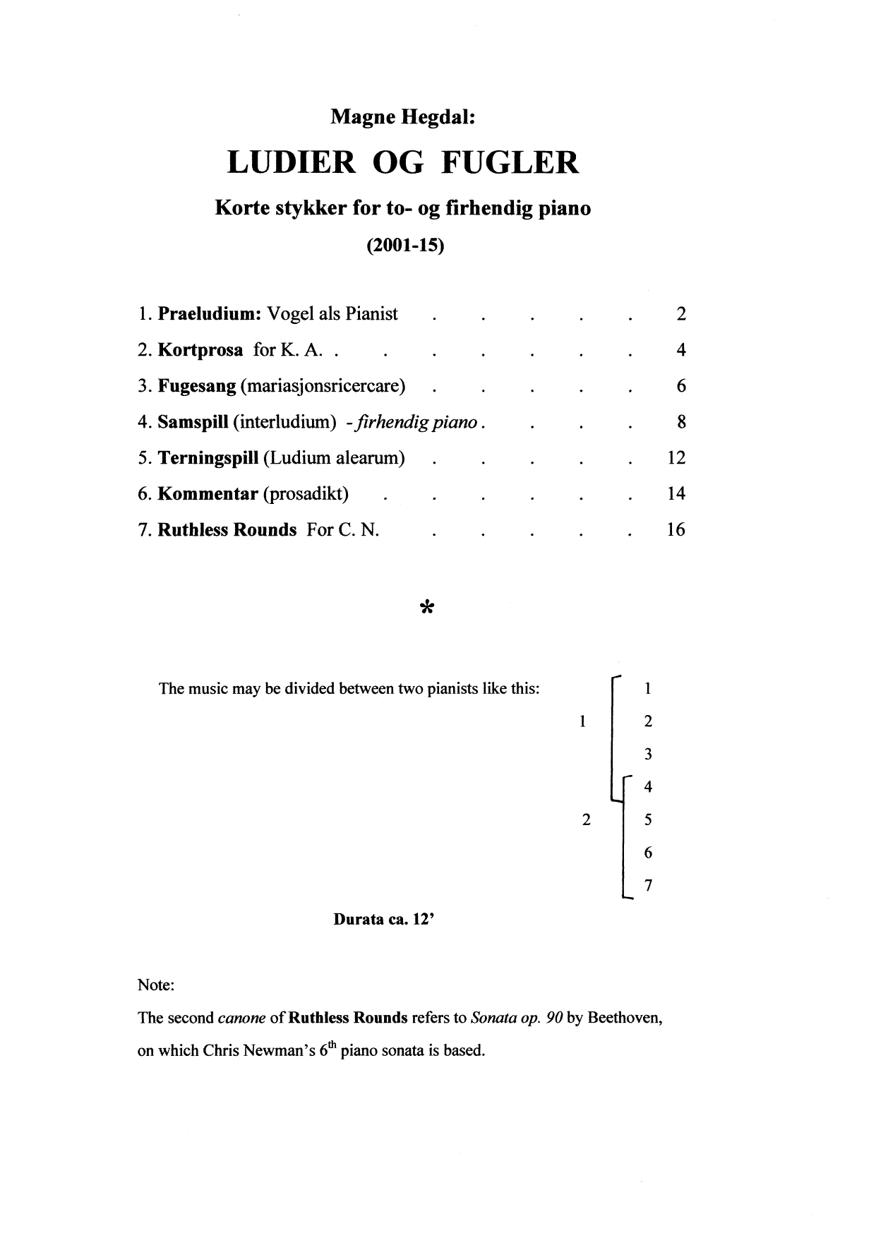 Ludier og fugler - Korte stykker for to- og firhendigpiano - Image 3