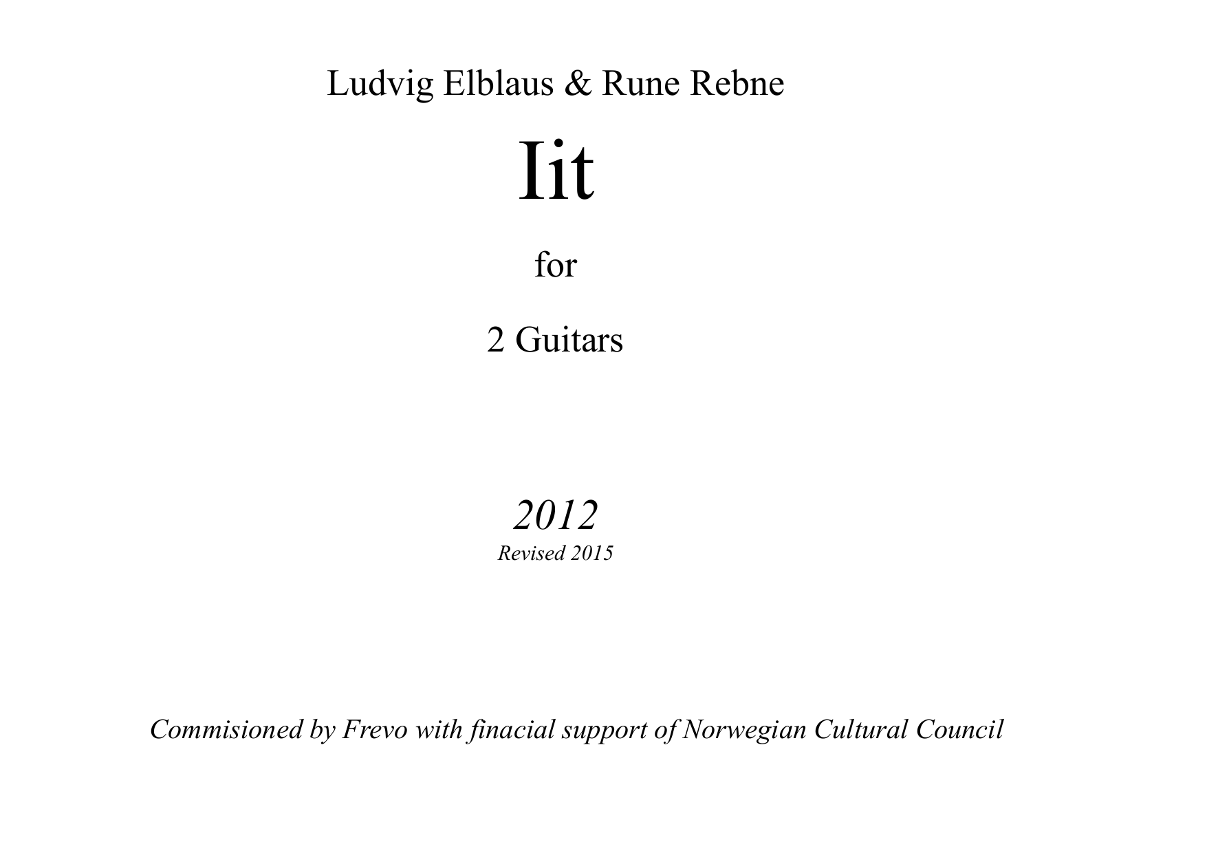 Iit - for 2 guitars