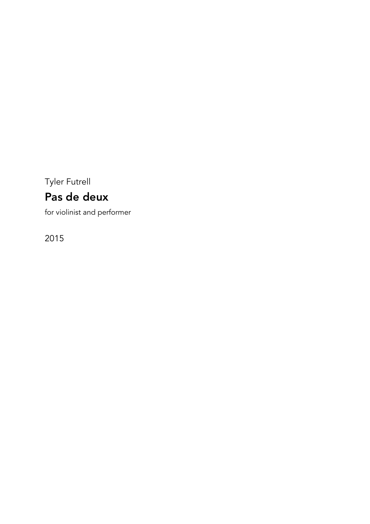 Pas de deux - for violinist and performer