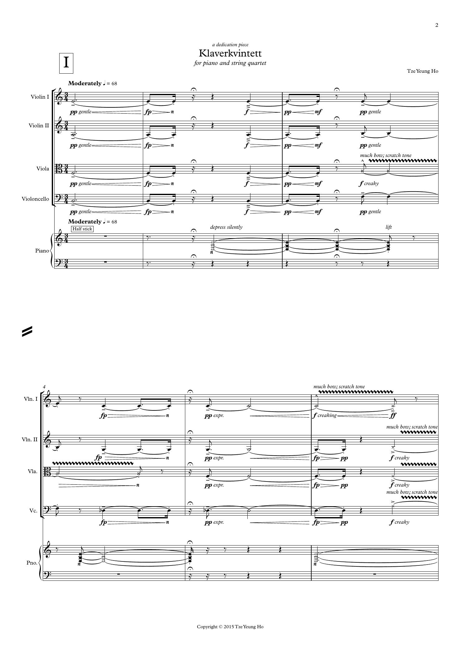 Klaverkvintett - for piano and string quartet - Image 3