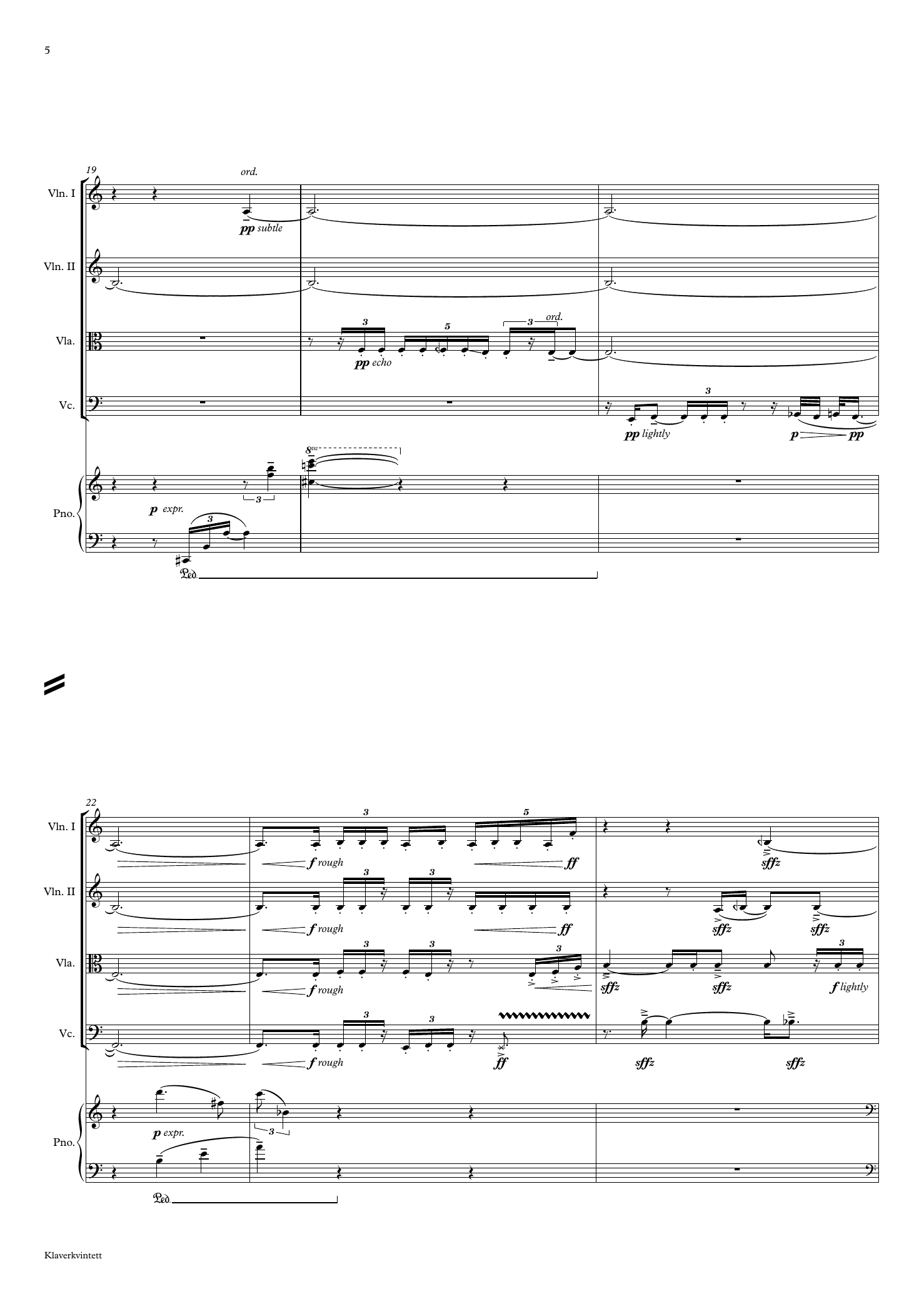 Klaverkvintett - for piano and string quartet - Image 6
