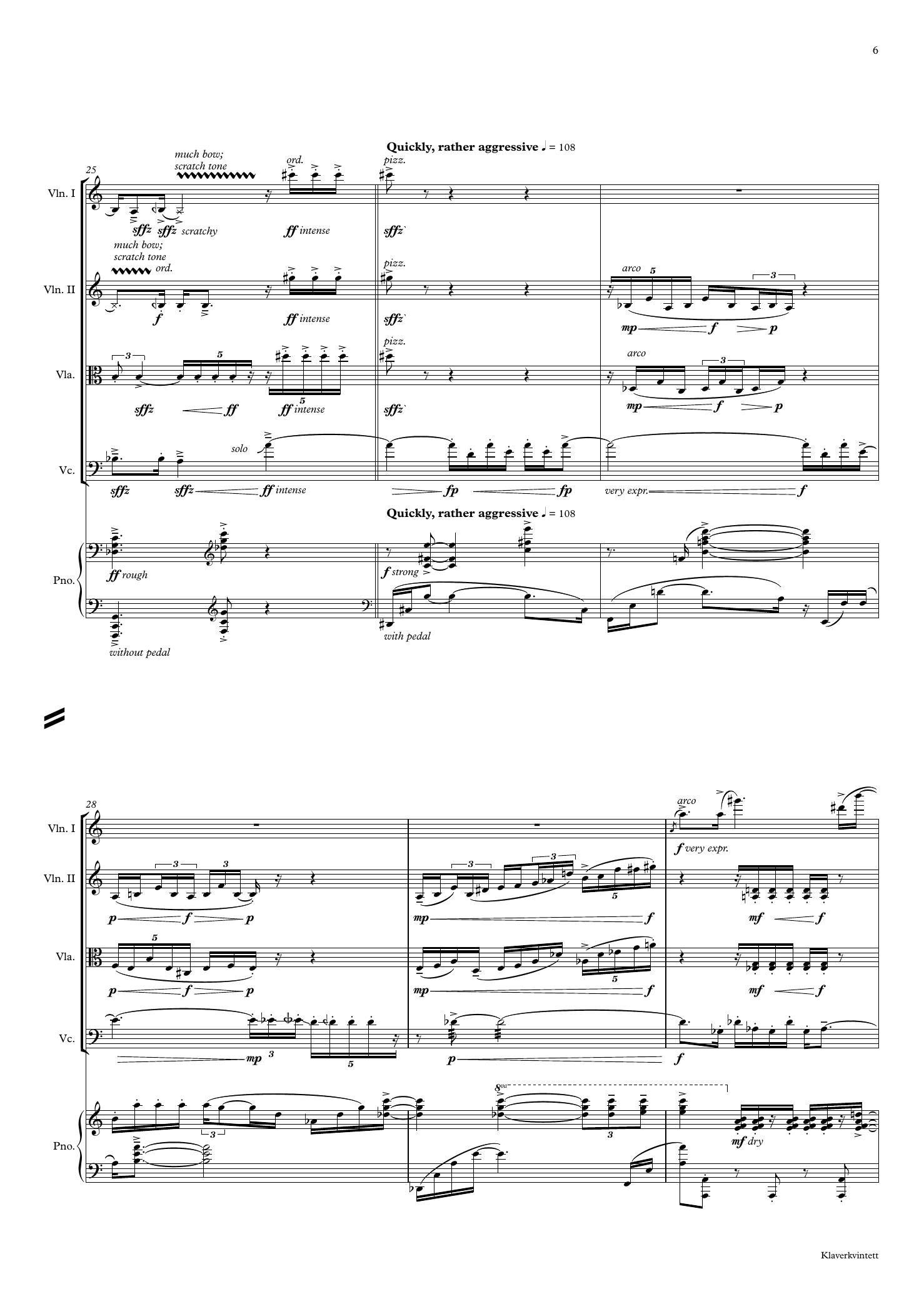 Klaverkvintett - for piano and string quartet - Image 7