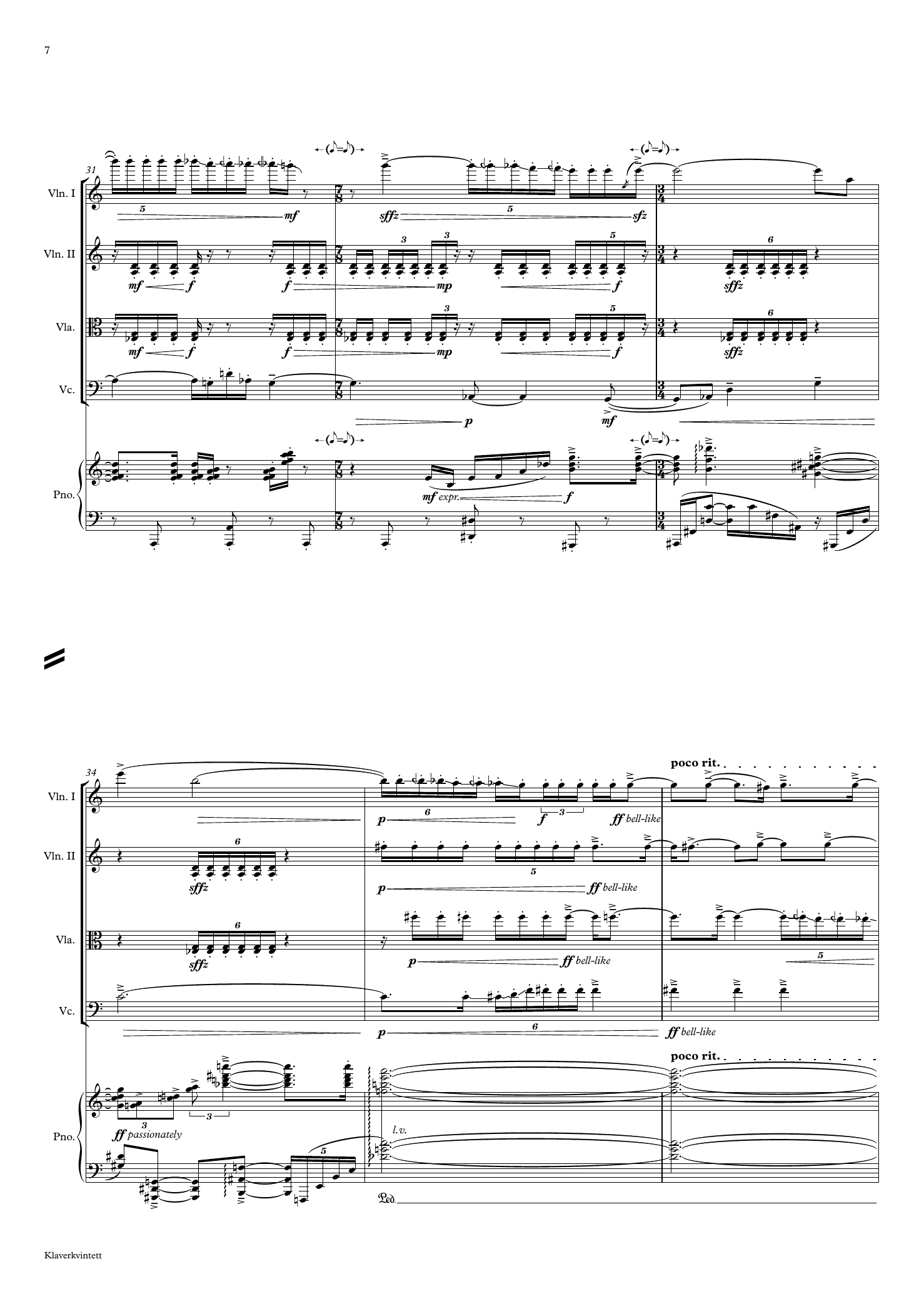 Klaverkvintett - for piano and string quartet - Image 8