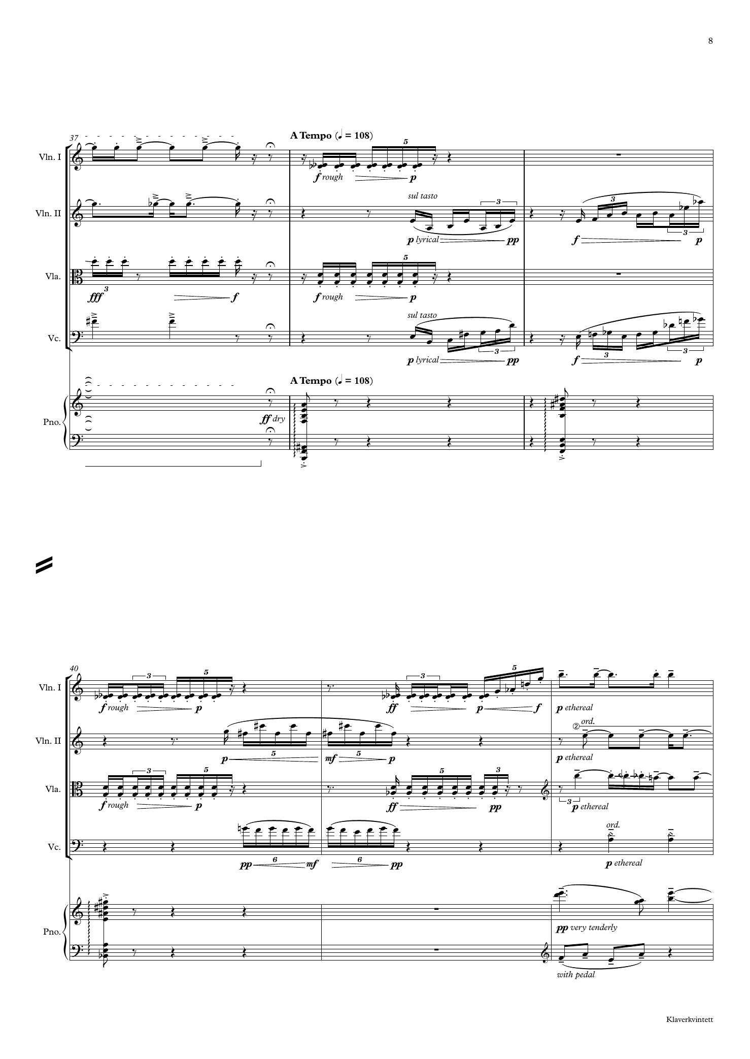 Klaverkvintett - for piano and string quartet - Image 9