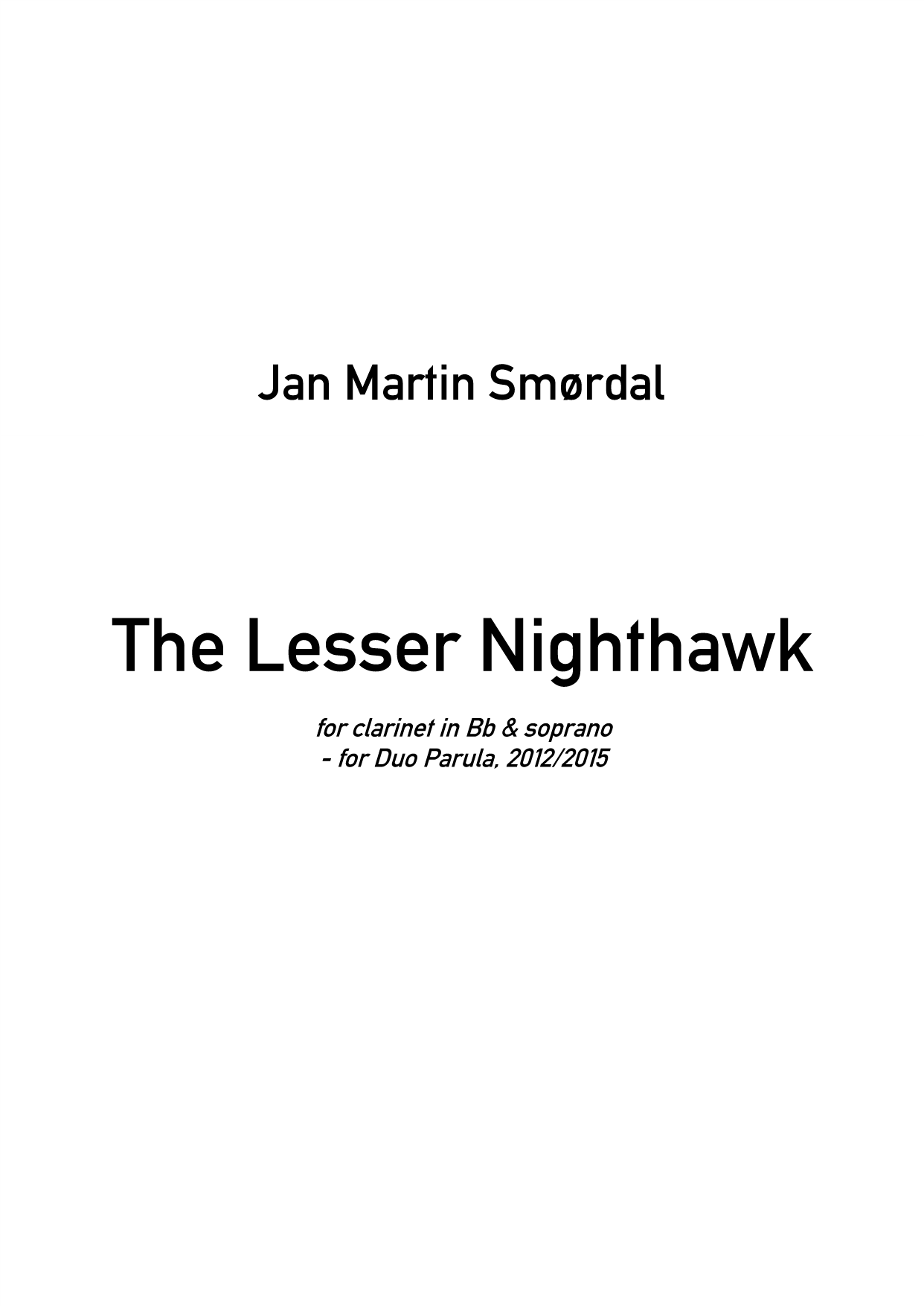 The Lesser Nighthawk - for clarinet in Bb & soprano - Image 3