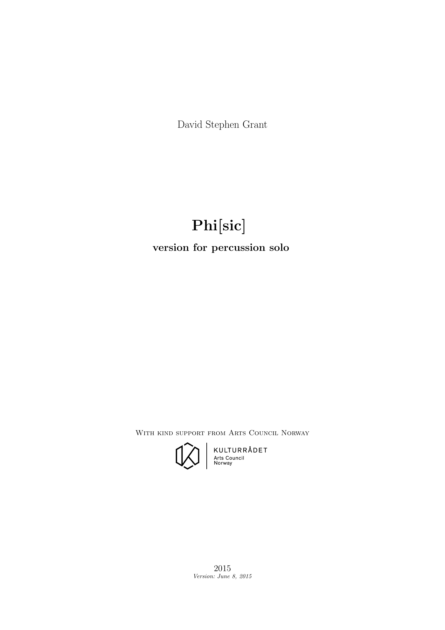 Phi[sic] - Version for percussion solo