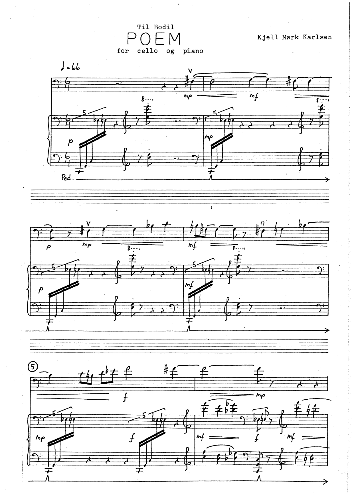 Poem - for cello og piano, op. 83 b - Image 3